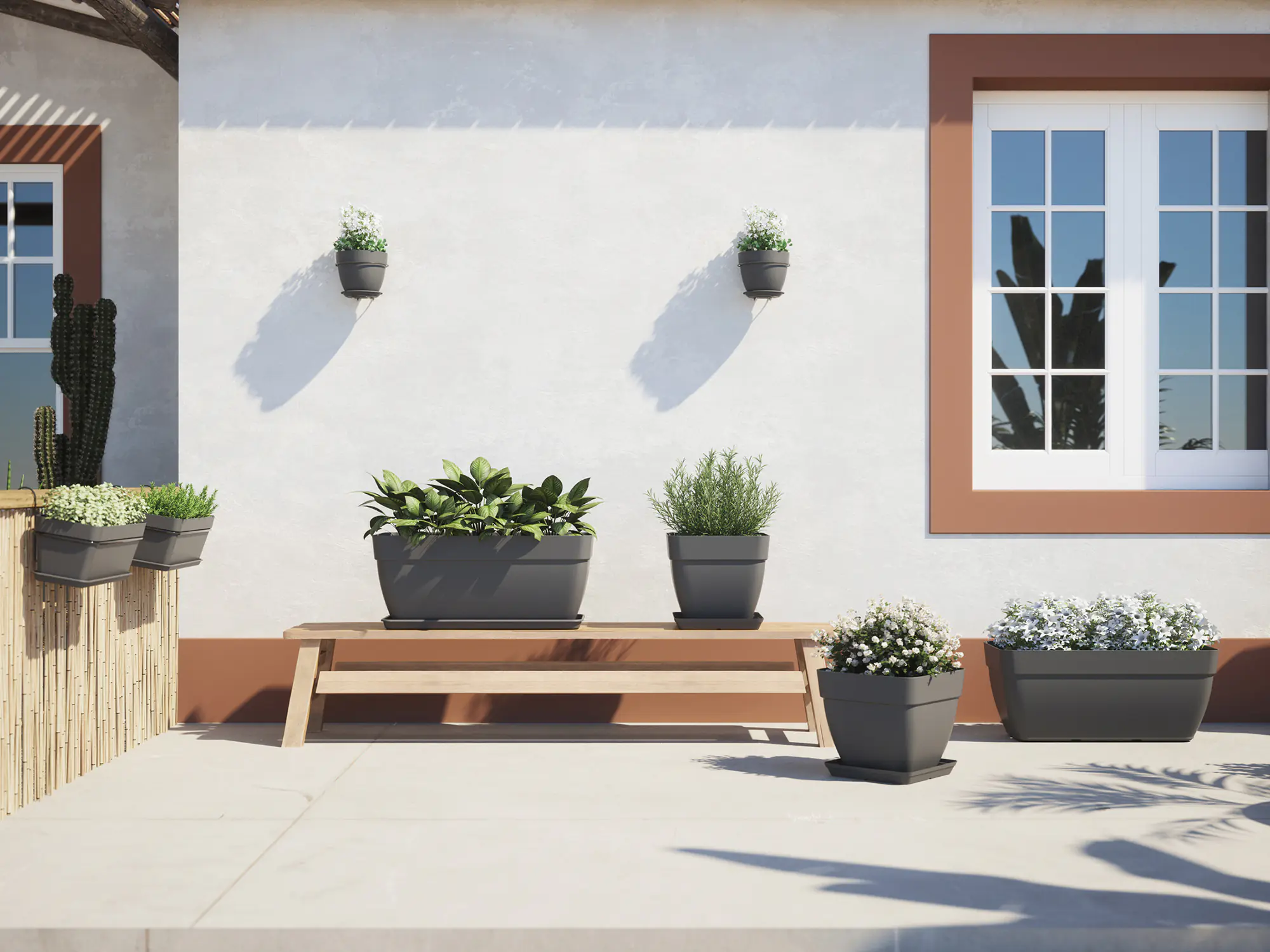 Artevasi Untersetzer für Blumentopf Capri Kunststoff 40 x 40 cm anthrazit 