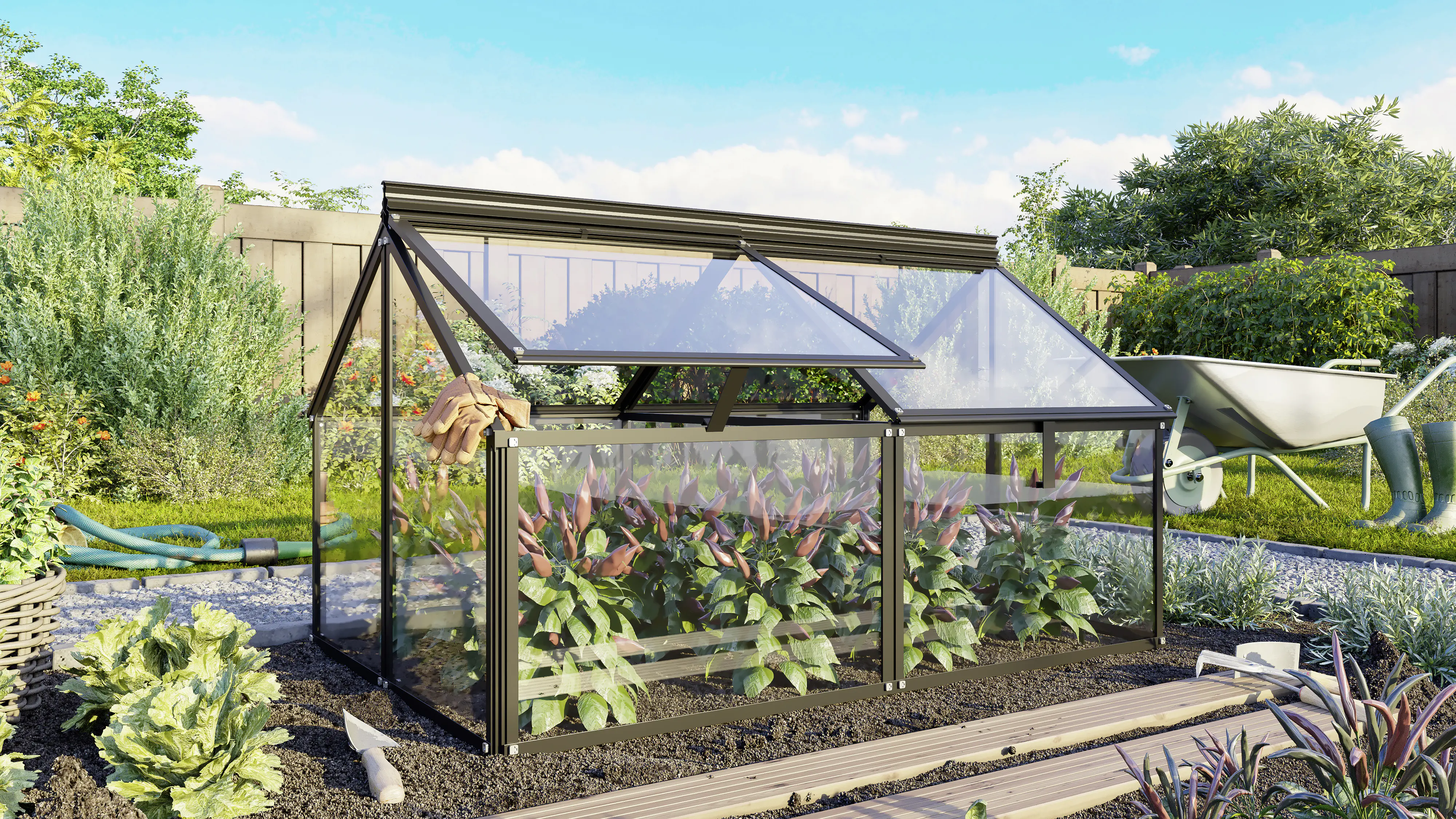 Vitavia Frühbeet Gaia Jumbo ESG 119 x 83 x 72 cm schwarz