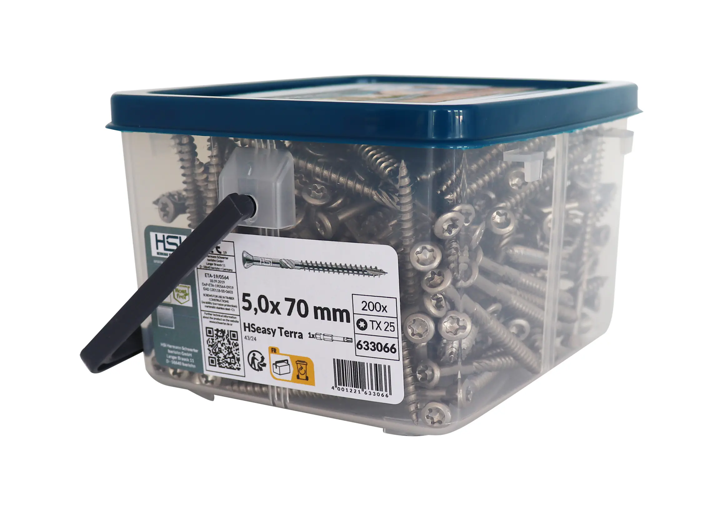 HSeasy Terra Terrassenschrauben TX 25 Ø 5,0 x 70 mm - 200 Stk.