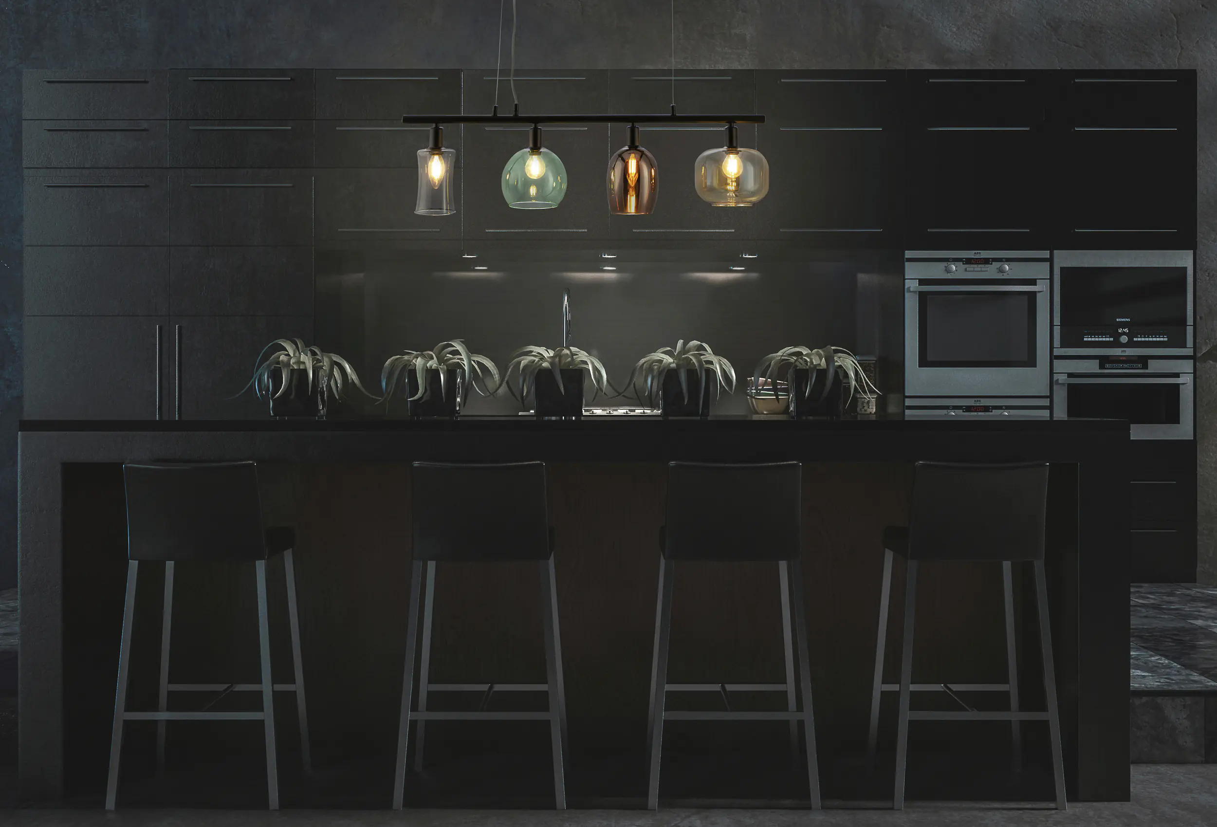 Globo Hängeleuchte Telesto 80 x 15  (L x B) schwarz matt