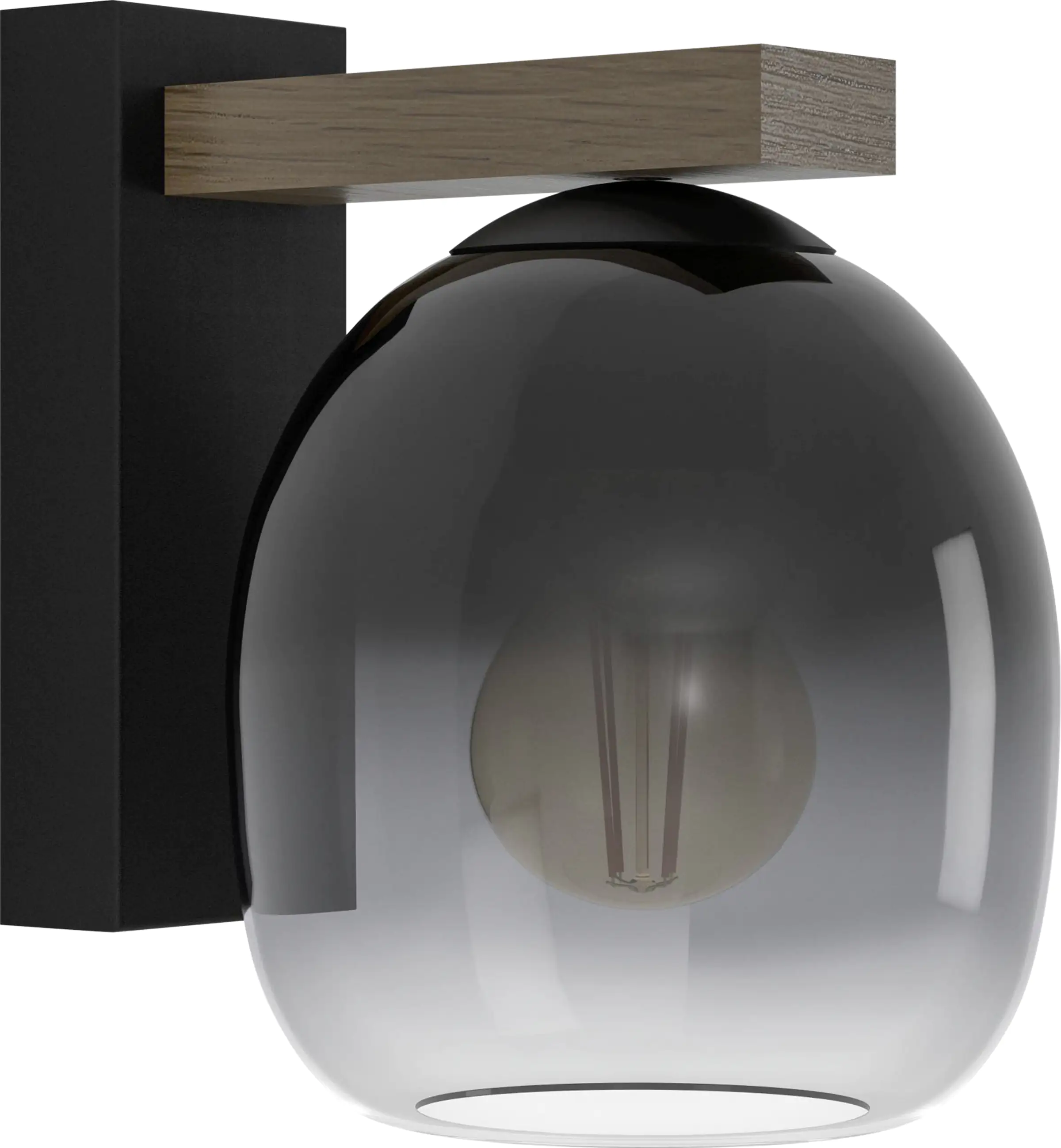 Eglo Wandleuchte Filago schwarz-holz 14,5 x 20 cm E27 max. 40 W