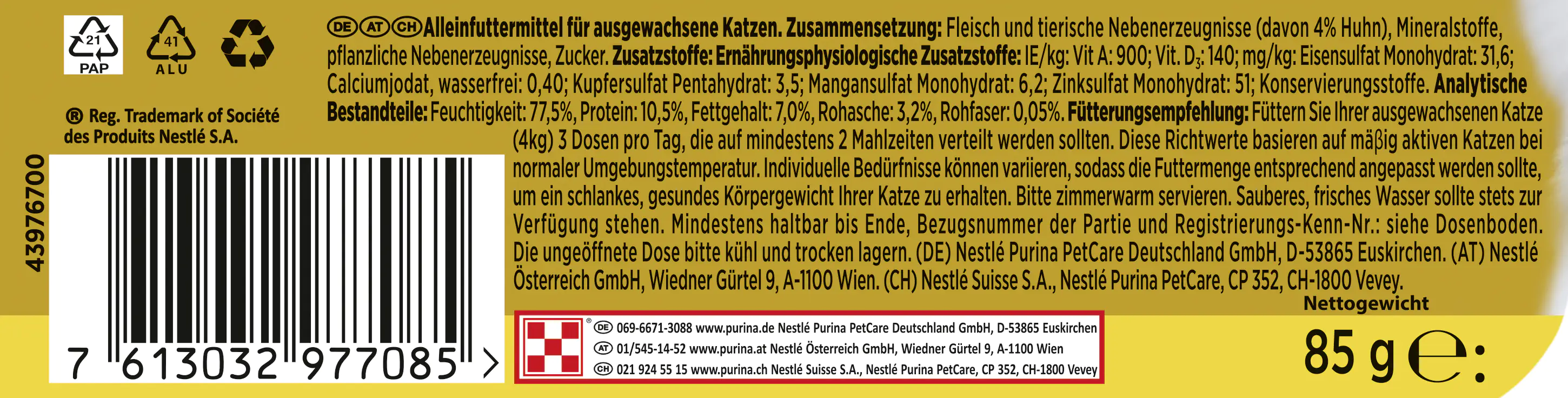 7613032977085_2118863 Gourmet Gold Feine Pastete mit Huhn 85 g