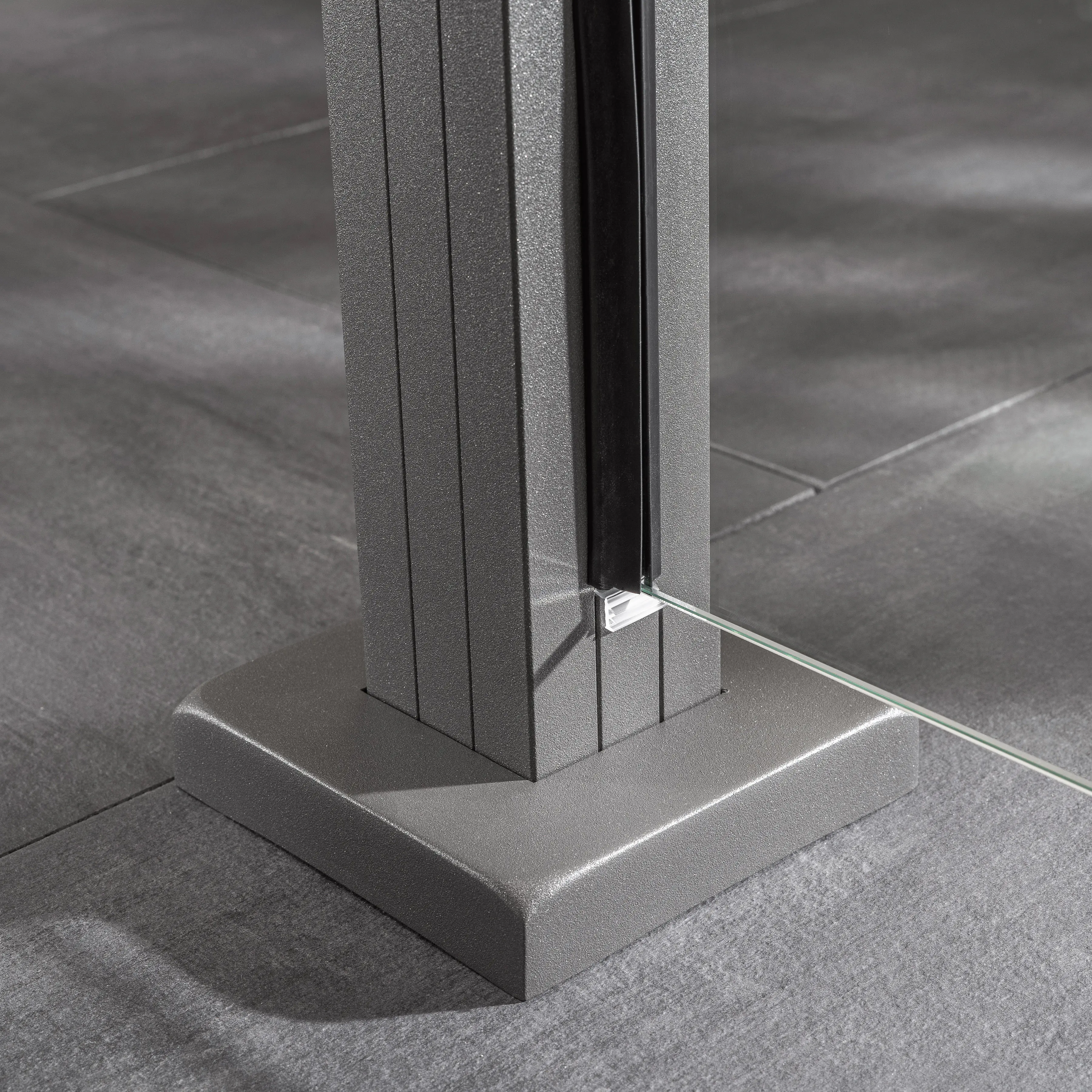 Ambiente Glaszaun Erweiterungsset Klarglas mit Siebdruck 187 x 55,7 cm grau Ambiente Glaszaun Erweiterungsset Klarglas mit Siebdruck 187 x 55,7 cm grau