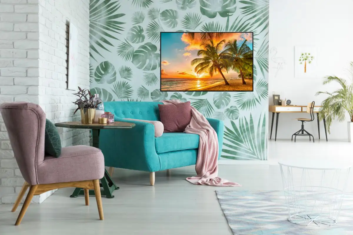 papermoon Infrarotheizkörper EcoHeat 60x120 cm 1200 Watt, Barbados Palmen