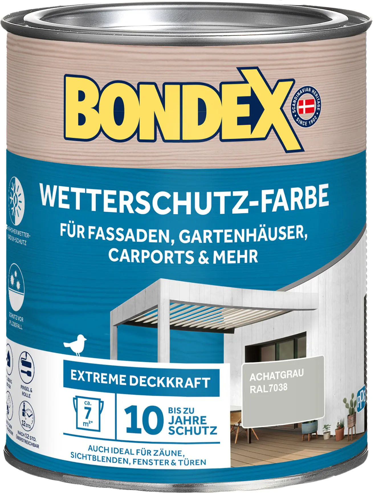 Bondex Wetterschutzfarbe 0,75 L achatgrau  Bondex Wetterschutzfarbe 0,75 L achatgrau