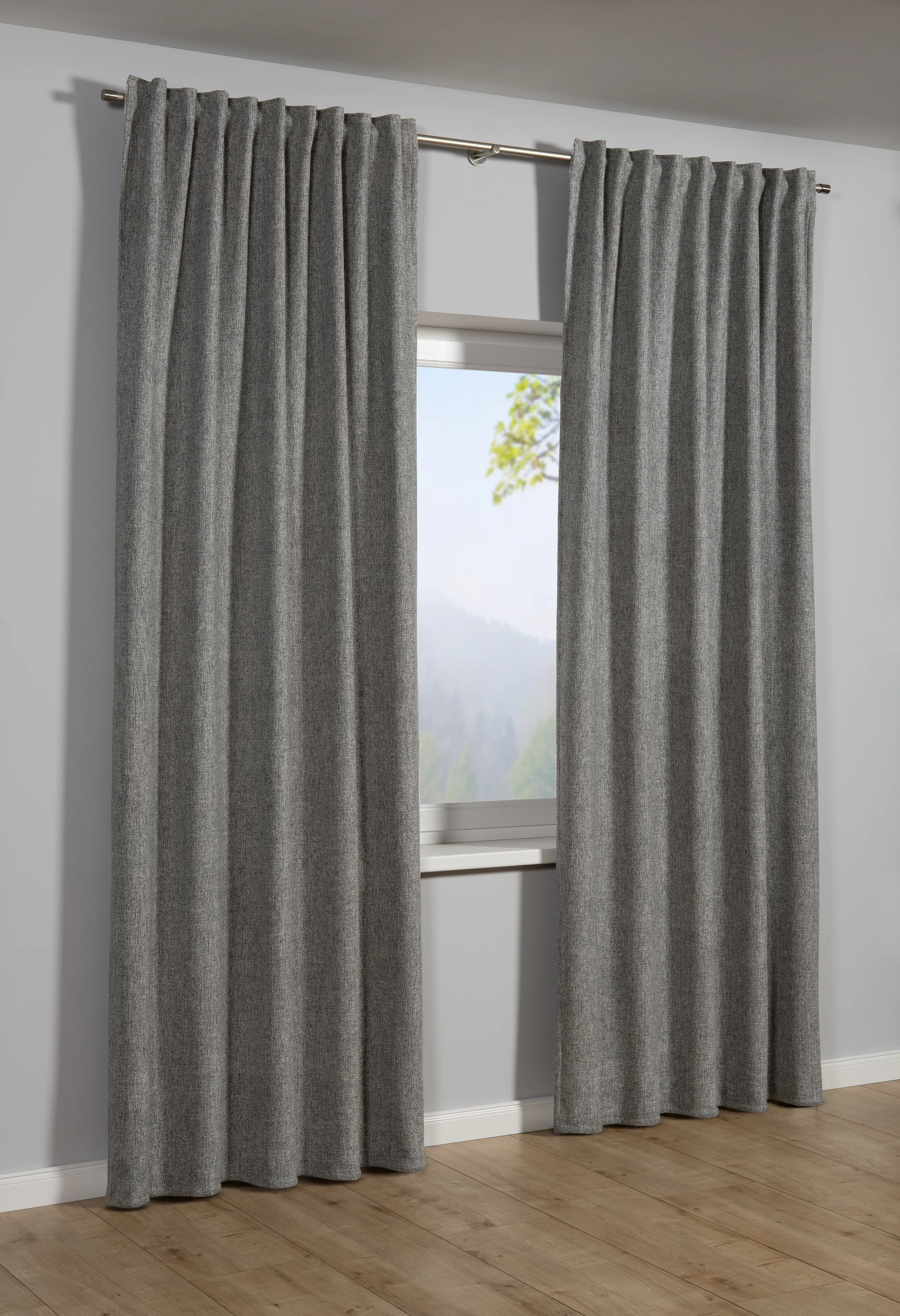 Sehlbach Fertigschal mit Gardinenband Dimout 130 x 245 cm silbergrau