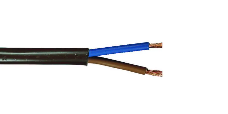 Schlauchleitung H03VV-F 2 x 0,75 - 1 Meter, braun