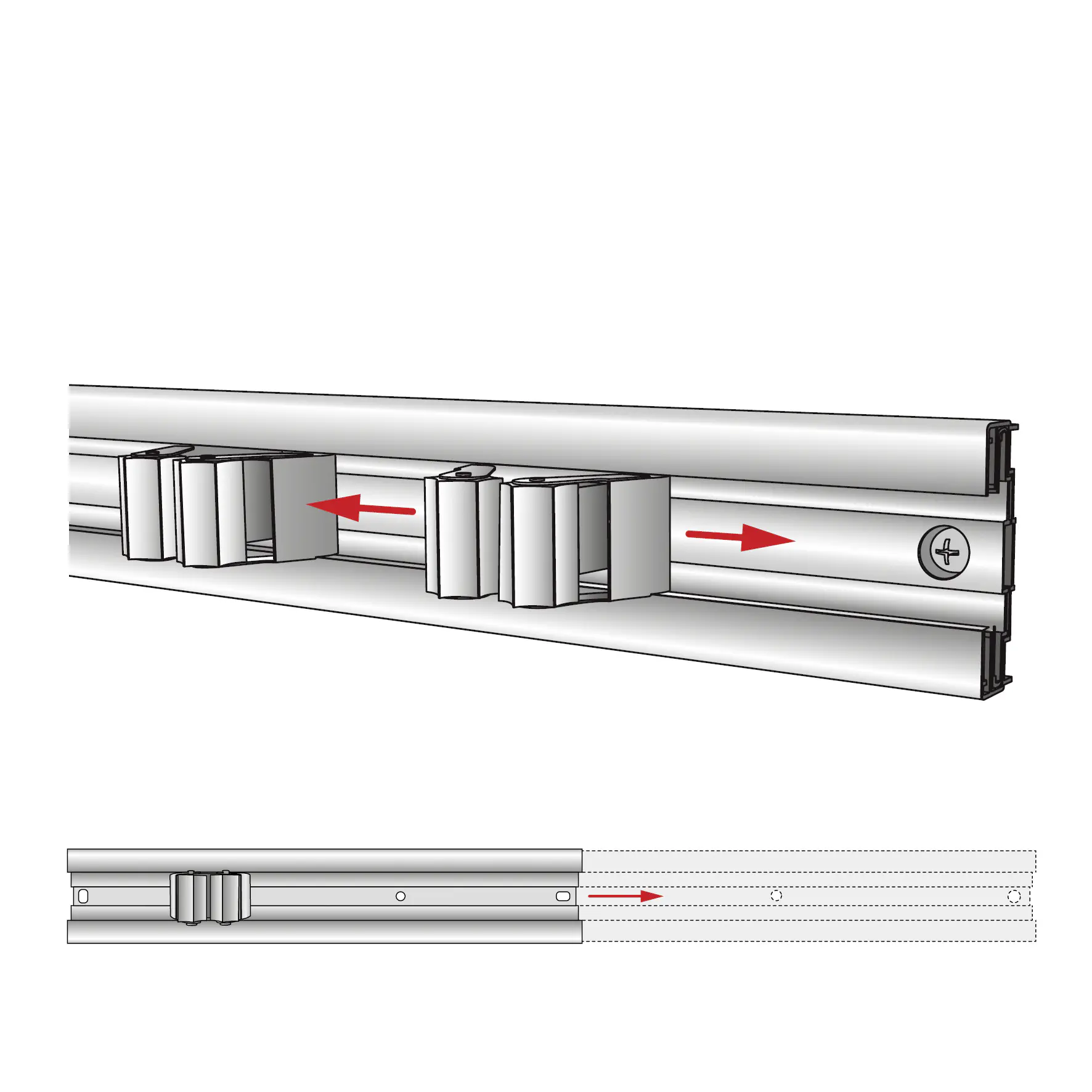 Wagner Gerätehalterleiste mit 5 Halter ausziehbar 60-110 cm 