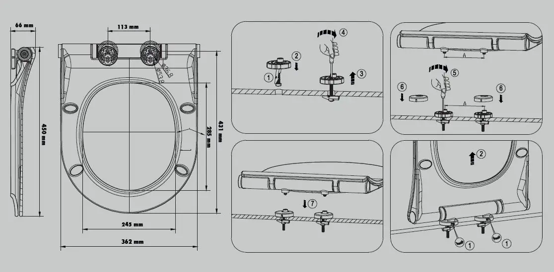 Primaster WC-Sitz mit Absenkautomatik Memphis weiß und Beleuchtung