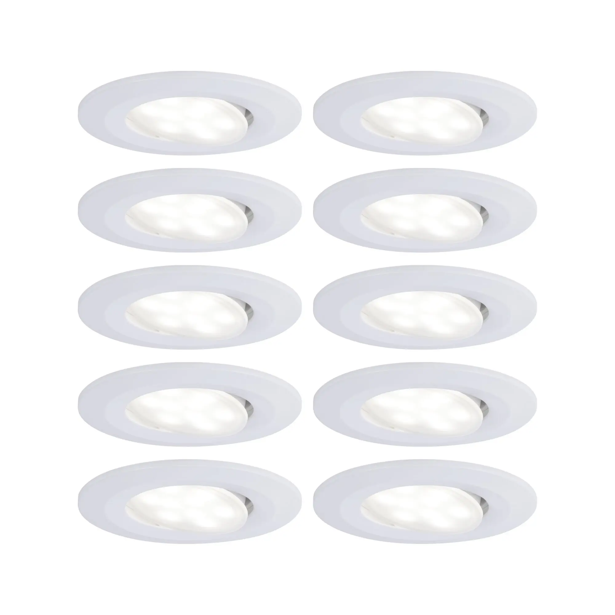 Paulmann LED-Einbauleuchte Calla Ø 9 cm neutralweiß weiß matt dimmbar 10er Set