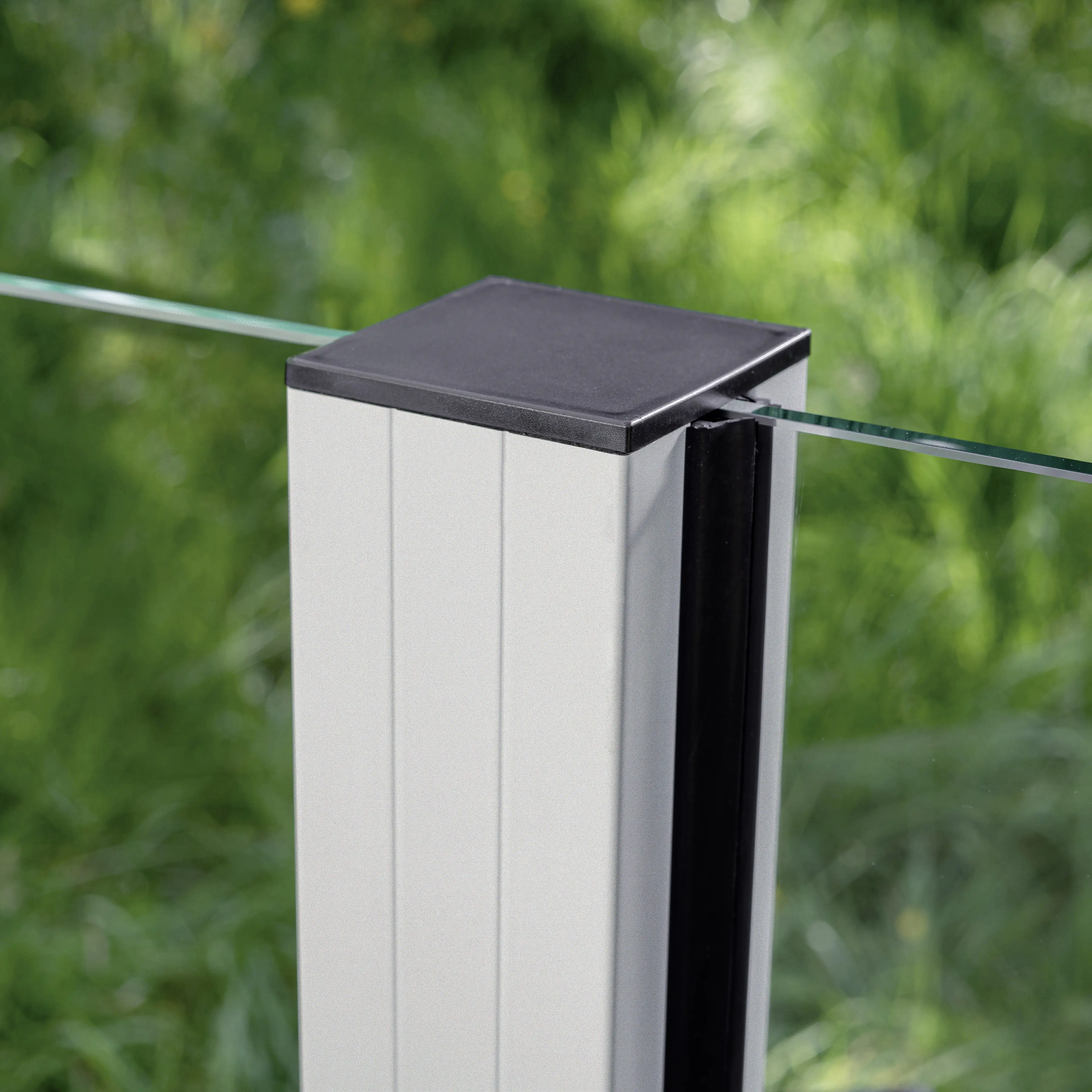 Ambiente Glaszaun Erweiterungsset Klarglas 187 x 124,2 cm mit Motivdruck weiß