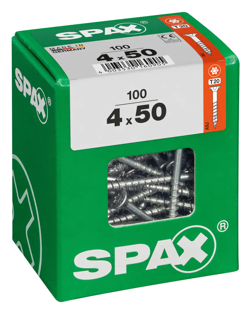 Spax Universalschrauben 4.0 x 50 mm TX 20 Senkkopf - 100 Stk.