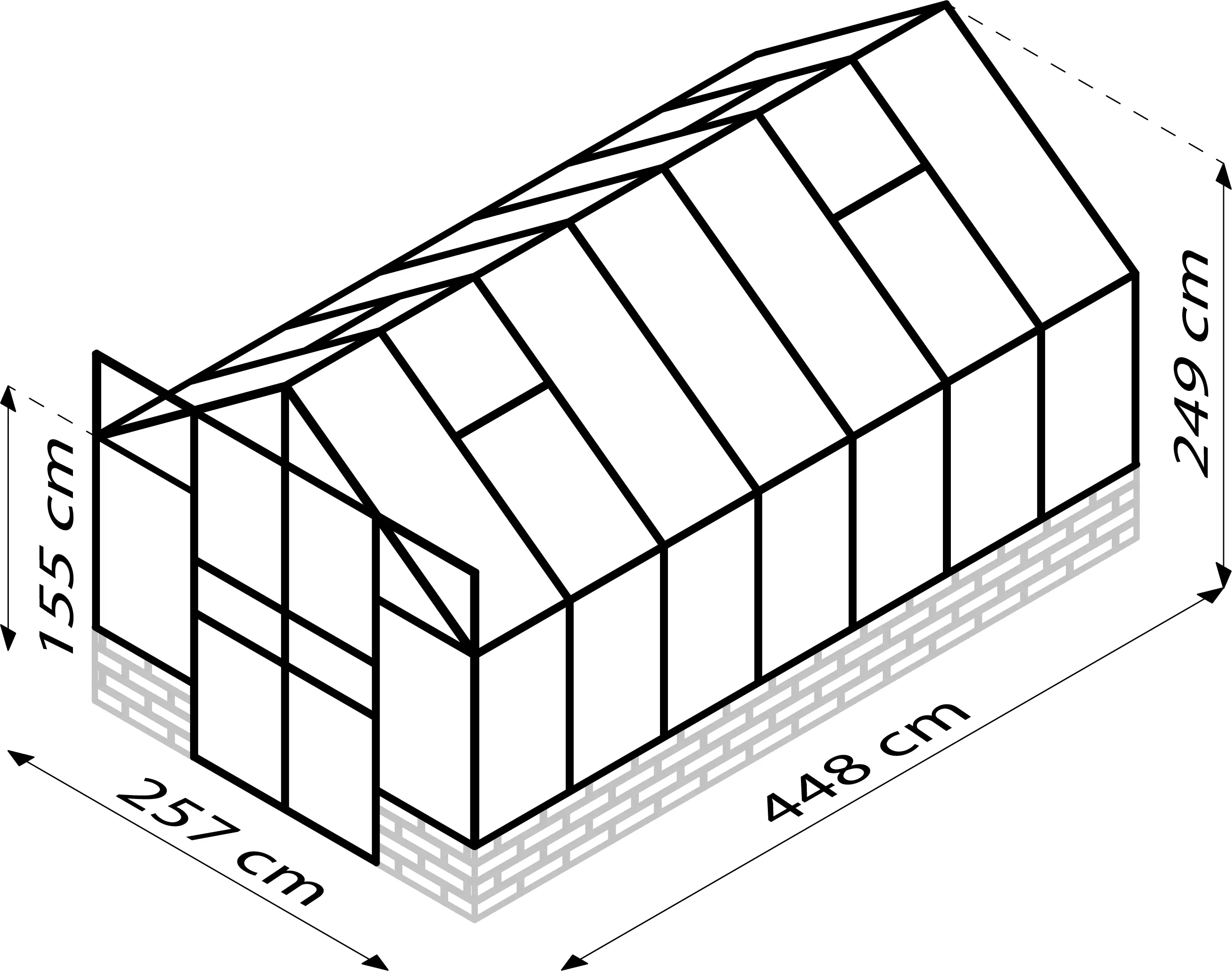 Vitavia Gewächshaus Cassandra 11500 256 x 450 cm 3 mm ESG