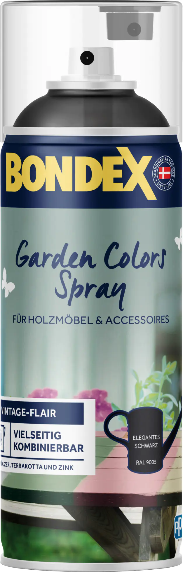 Bondex Garden Colors Spray Elegantes Schwarz (RAL 9005) 400 ml