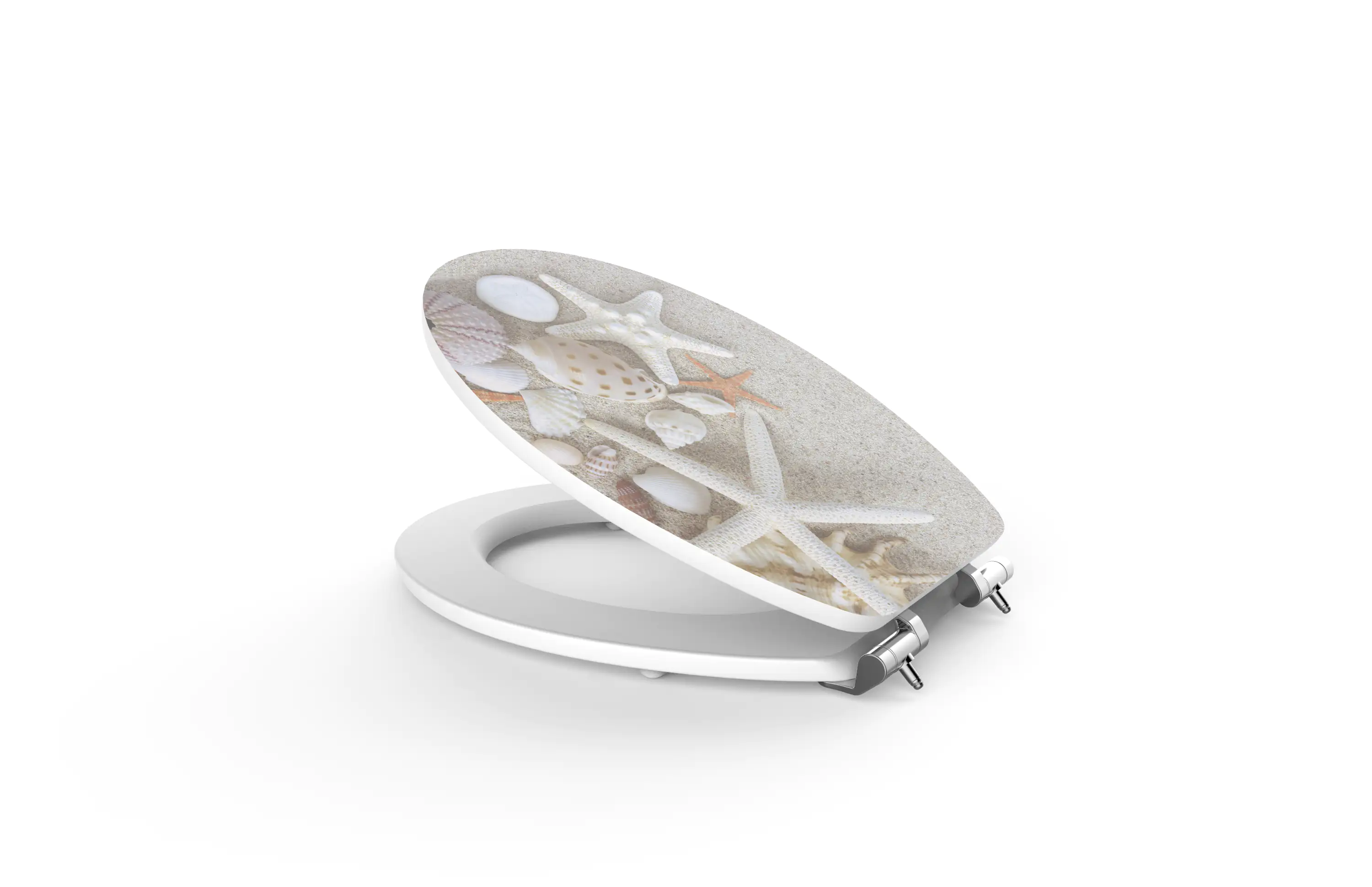 Primaster WC-Sitz mit Absenkautomatik Seestern weiß