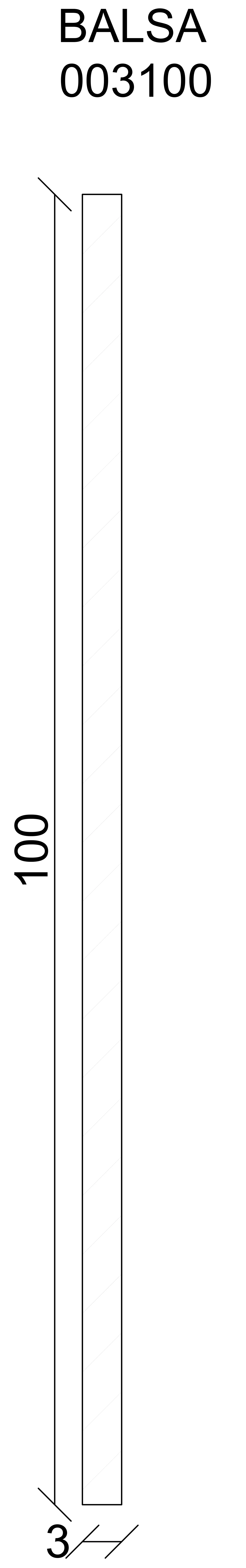 FN Neuhofer Balsa Brett 1000 x 3 x 100 mm