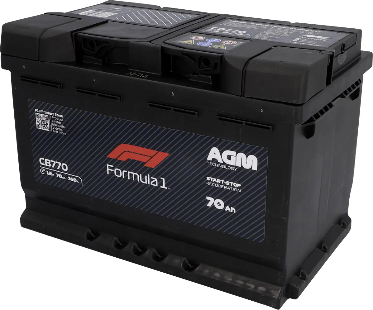 Formula1 Starterbatterie AGM CB770 70Ah 720A Maße: 278x175x190mm