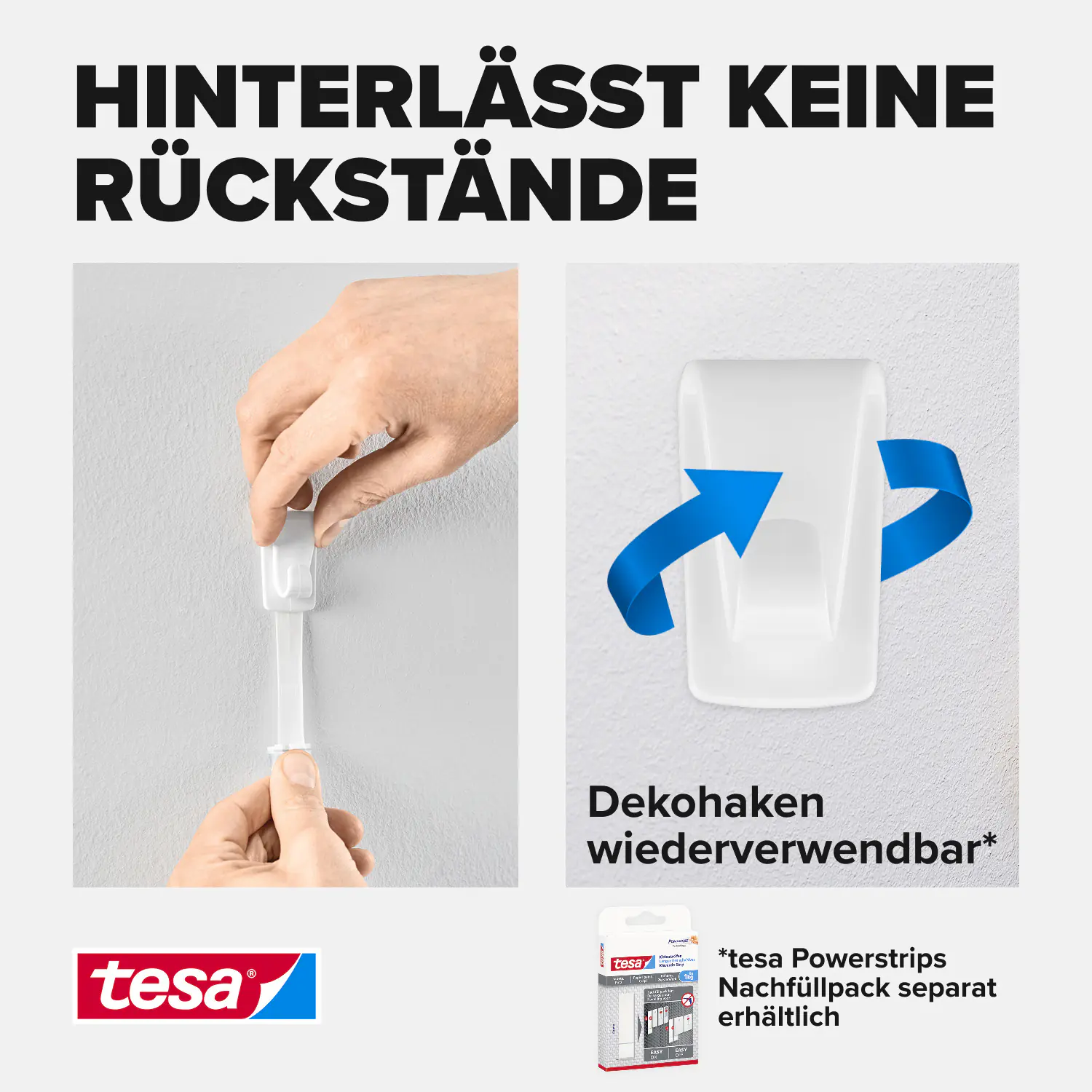 tesa Haken Powerstrips Tapeten & Putz 2er-Set