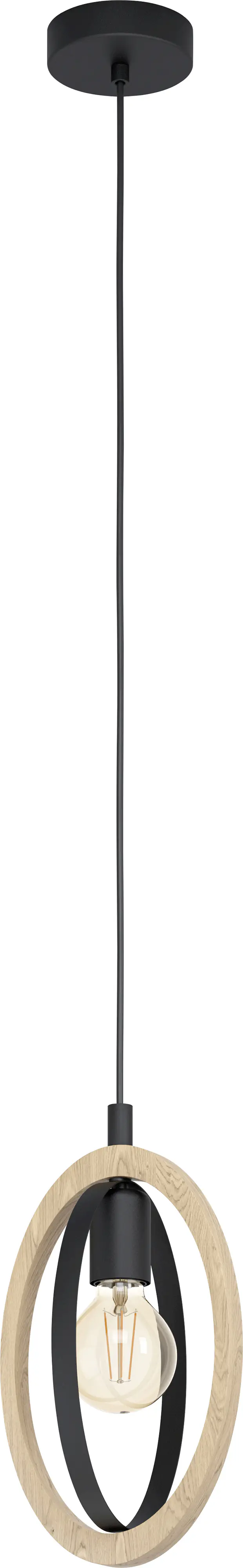 Eglo Pendelleuchte Basildon schwarz-braun 19 x 16 cm E27, max. 60 W