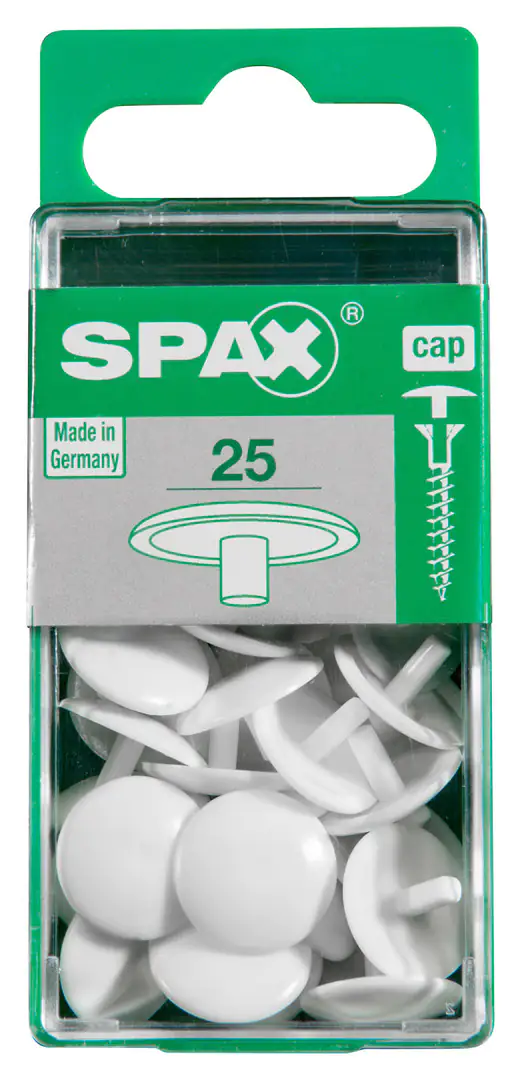 Spax Abdeckkappen weiß zum stecken (stift) - 25 Stk. Spax Abdeckkappen weiß zum stecken (stift) - 25 Stk.