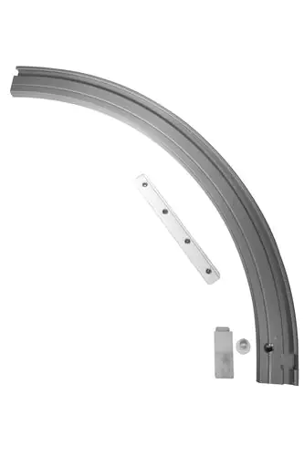 Gardinia Rundbogen rechts 1-läufig, aluminium