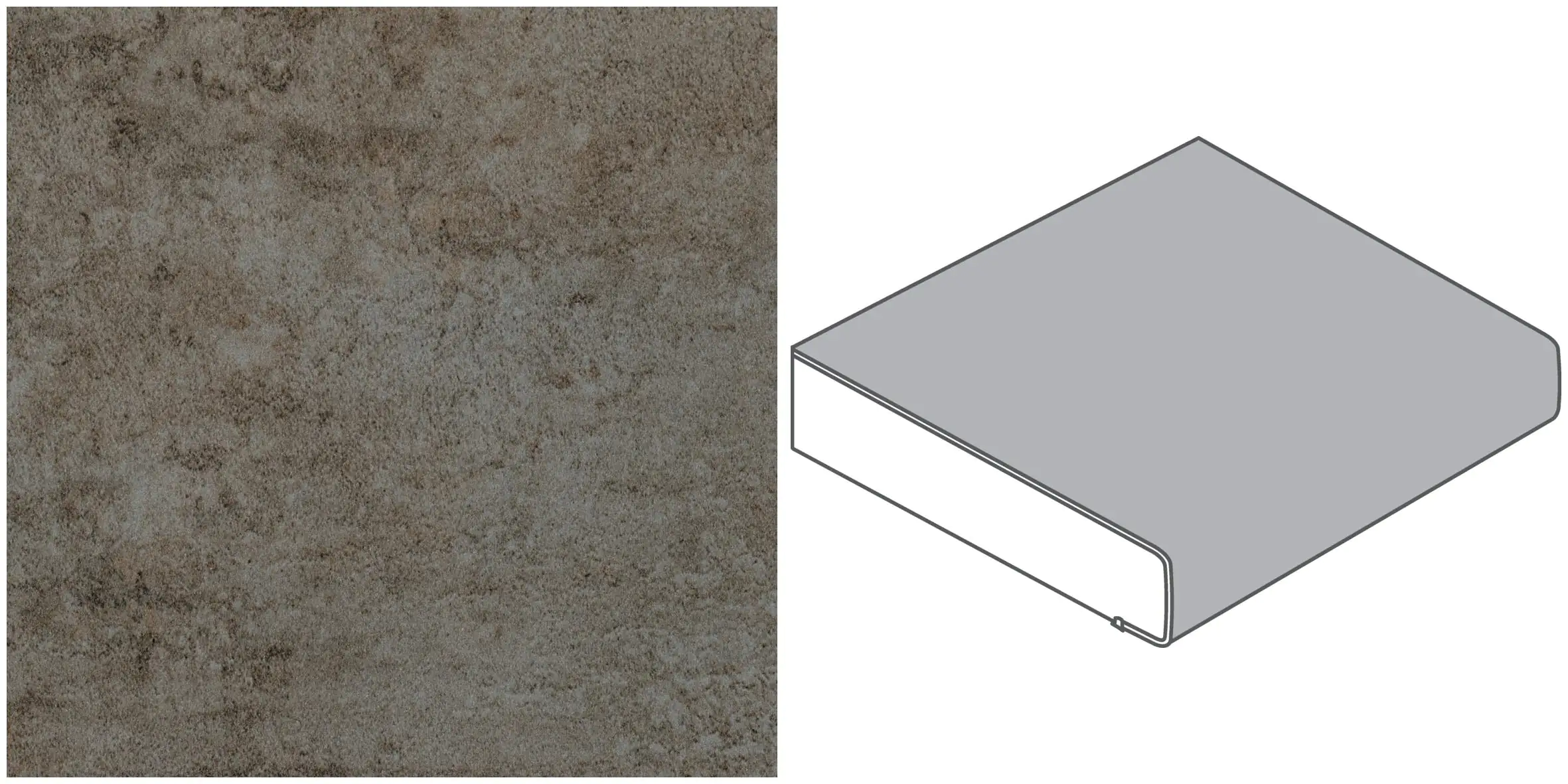 GetaElements Arbeitsplatte 410 x 60 cm, 39 mm campino concrete
