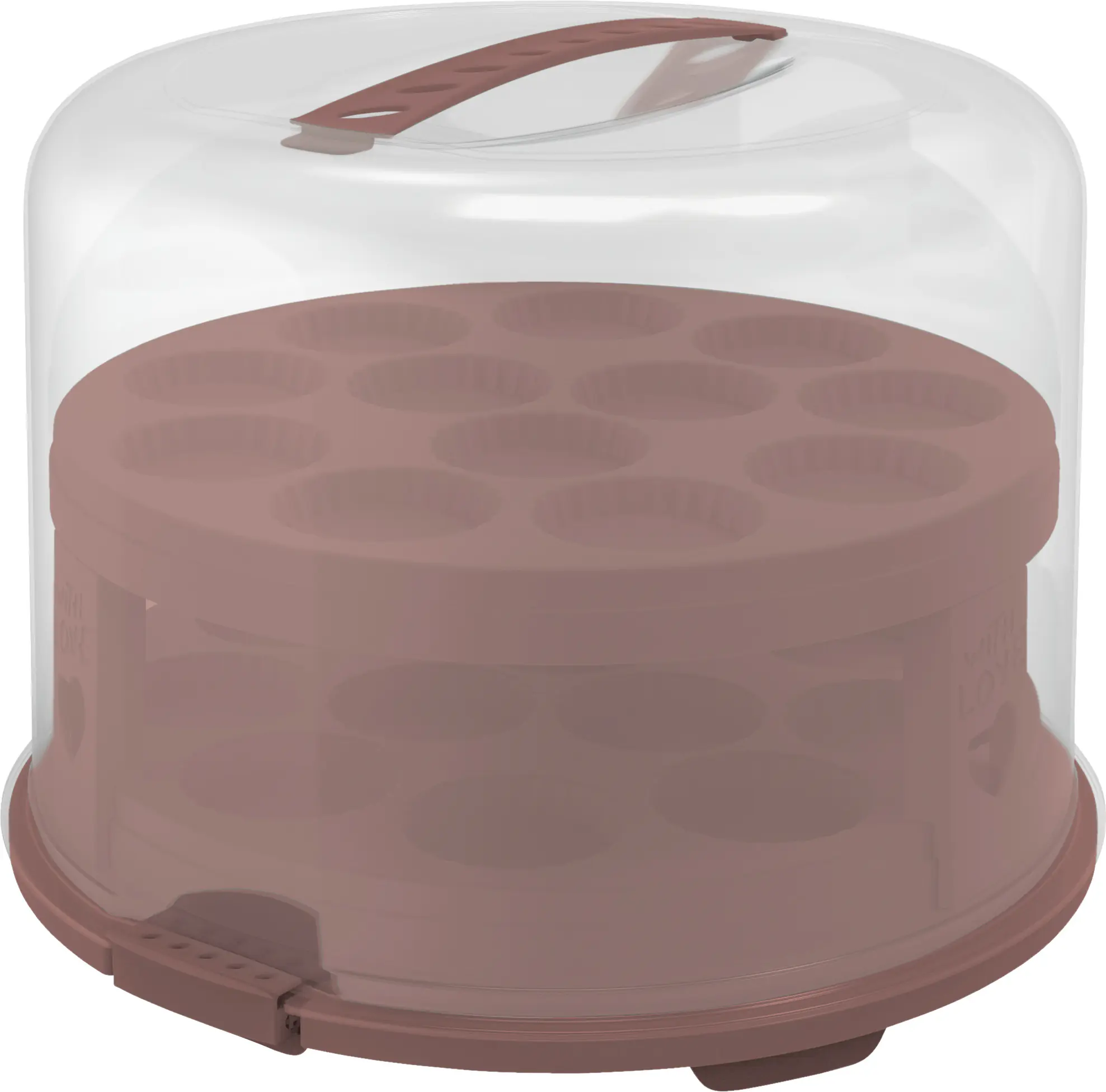 Rotho Tortenglocke Fresh XL mit Trays 26 cm inkl. zwei Einsätzen iron rot