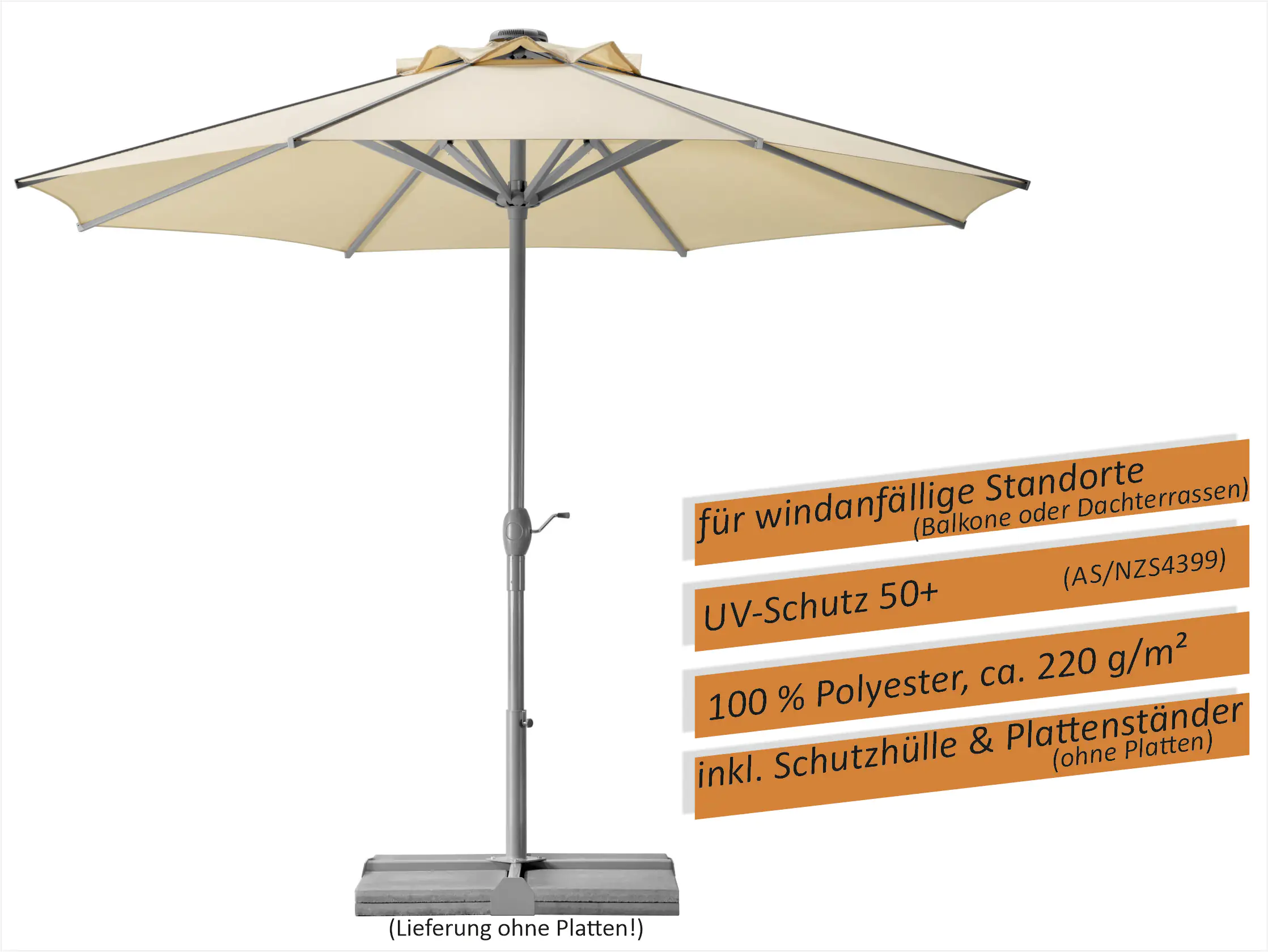 Schneider Sonnenschirm Rooftop natur Ø 350 cm Schneider Sonnenschirm Rooftop natur Ø 350 cm