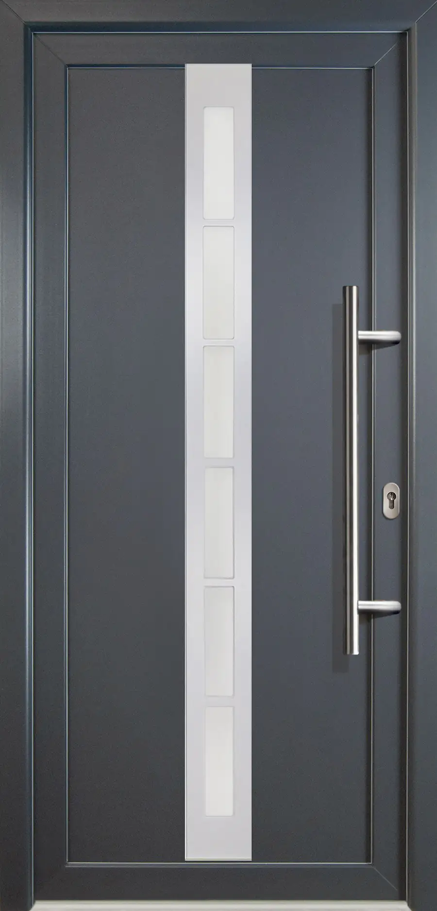 Meeth Haustür Signum PVC Modell 38 108 x 208 cm, DIN rechts, weiß/titan