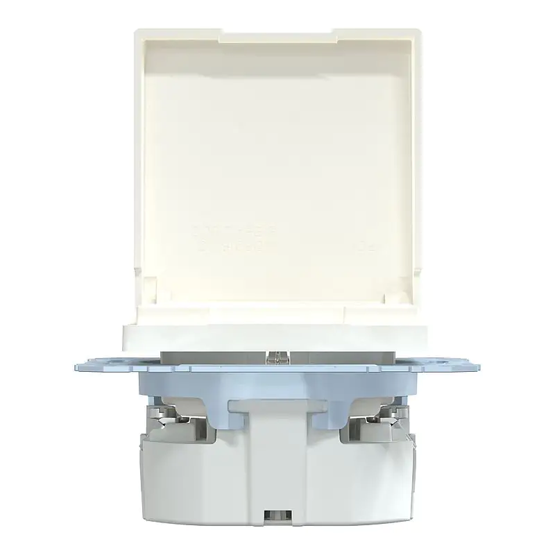 Merten Steckdose mit Klappdeckel System M polarweiß matt MEG2311-0419