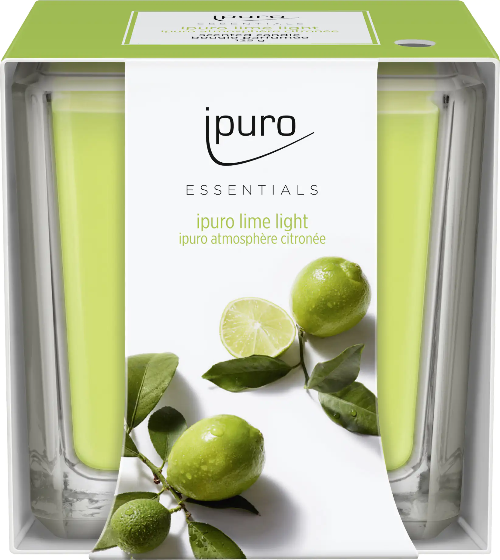 4051281982321_2468050 ipuro ESSENTIALS Duftkerze Lime Light 125 g