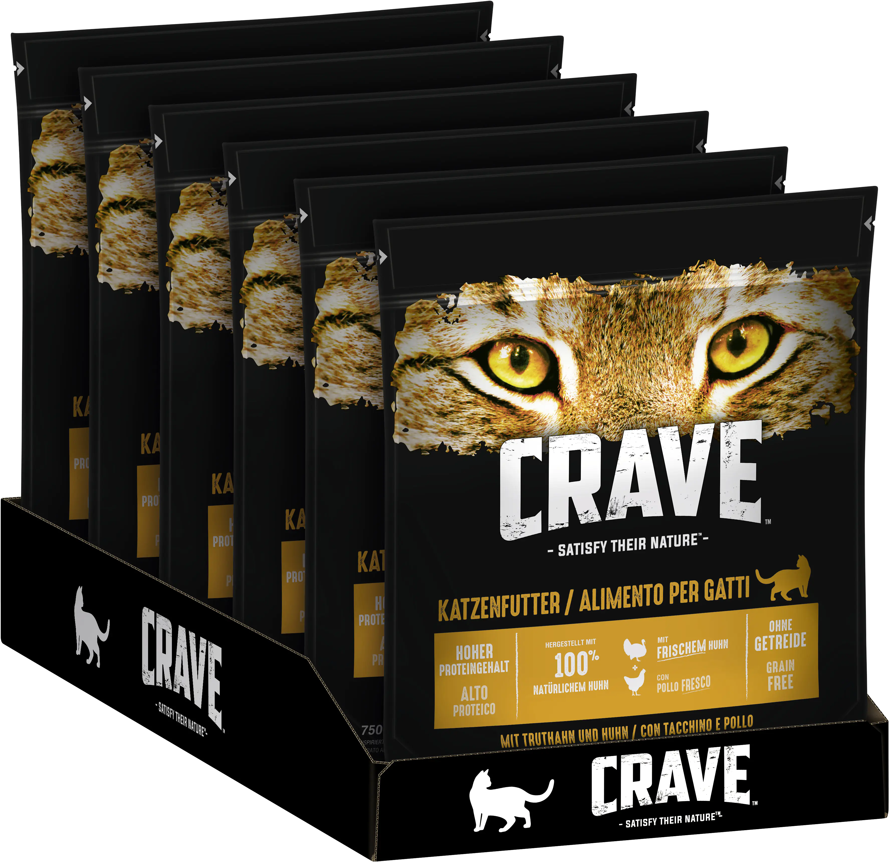 Crave Adult mit Truthahn und Huhn Katzenfutter 750 g