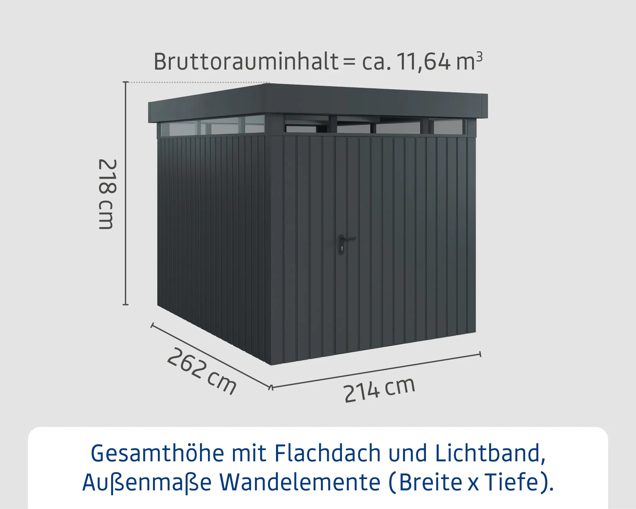 EcoStar Metallgerätehaus Euroline EFD6 LB anthrazit 214 x 262 cm 1-flg. EcoStar Metallgerätehaus Euroline EFD6 LB anthrazit 214 x 262 cm 1-flg.