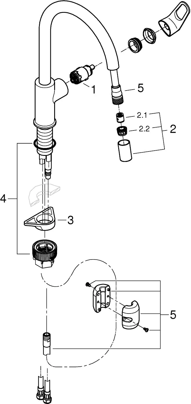 Grohe Küchenarmatur Start Flow verchromt mit herausziehbarer Brause Grohe Küchenarmatur Start Flow verchromt mit herausziehbarer Brause