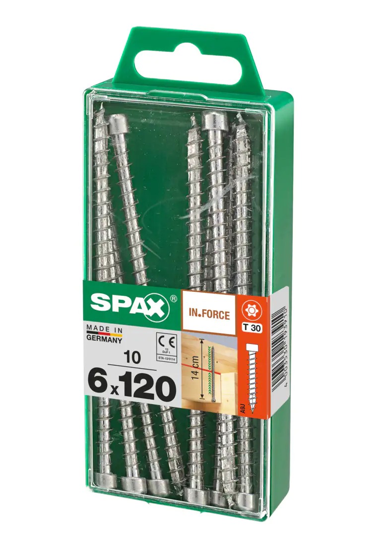 Spax Holzbauschrauben 6.0 x 120 mm TX 30 - 10 Stk. Spax Holzbauschrauben 6.0 x 120 mm TX 30 - 10 Stk.