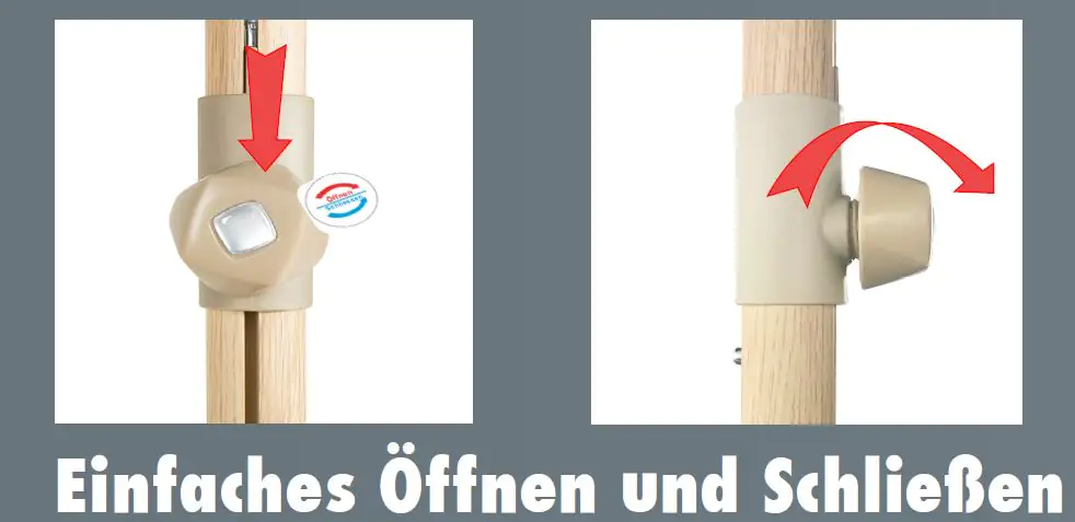 Primaster Sonnenschirm Easy Lift natur, Ø 2,88 m