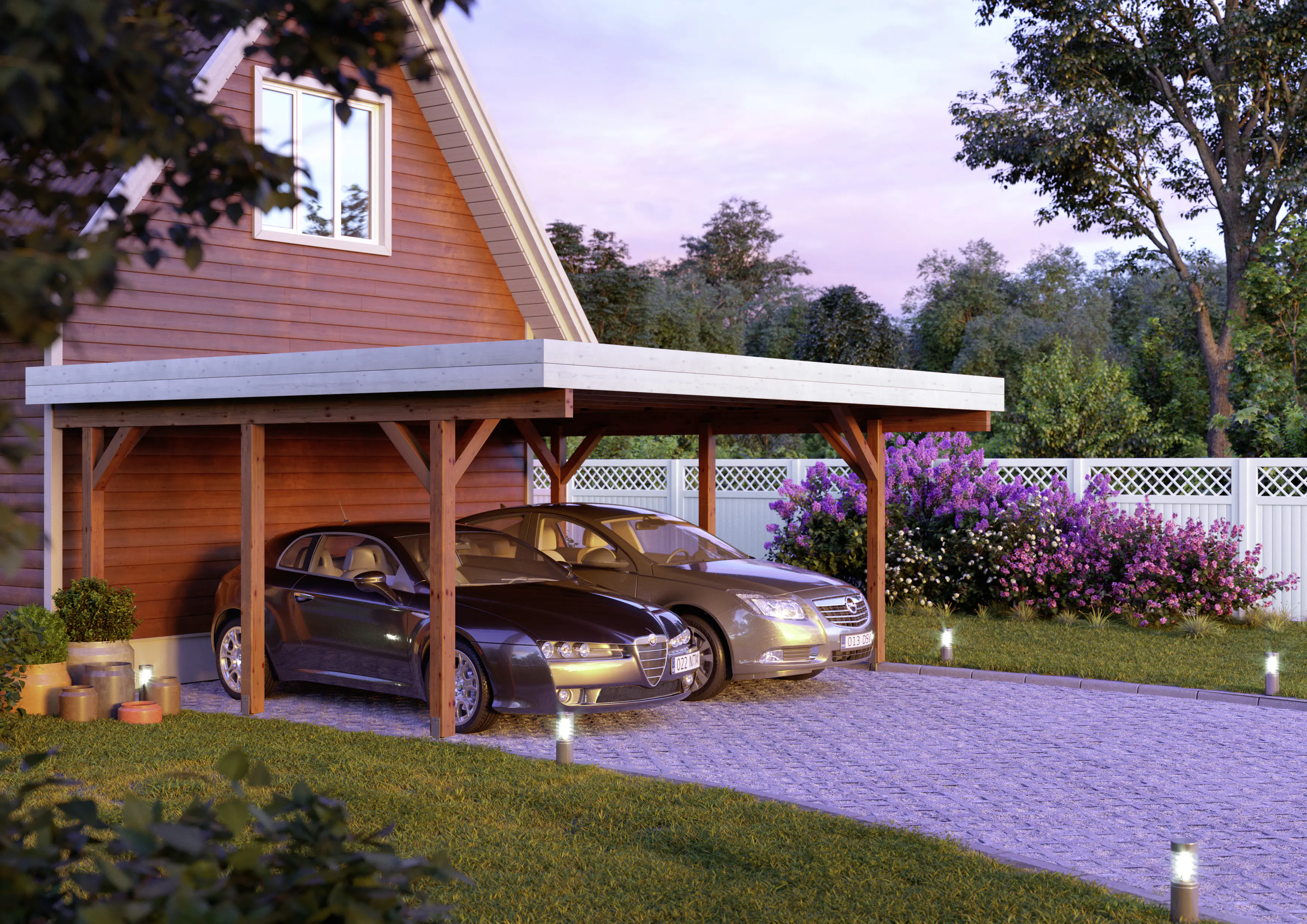 Palmako Carport Karl 555 x 372 cm naturbelassen