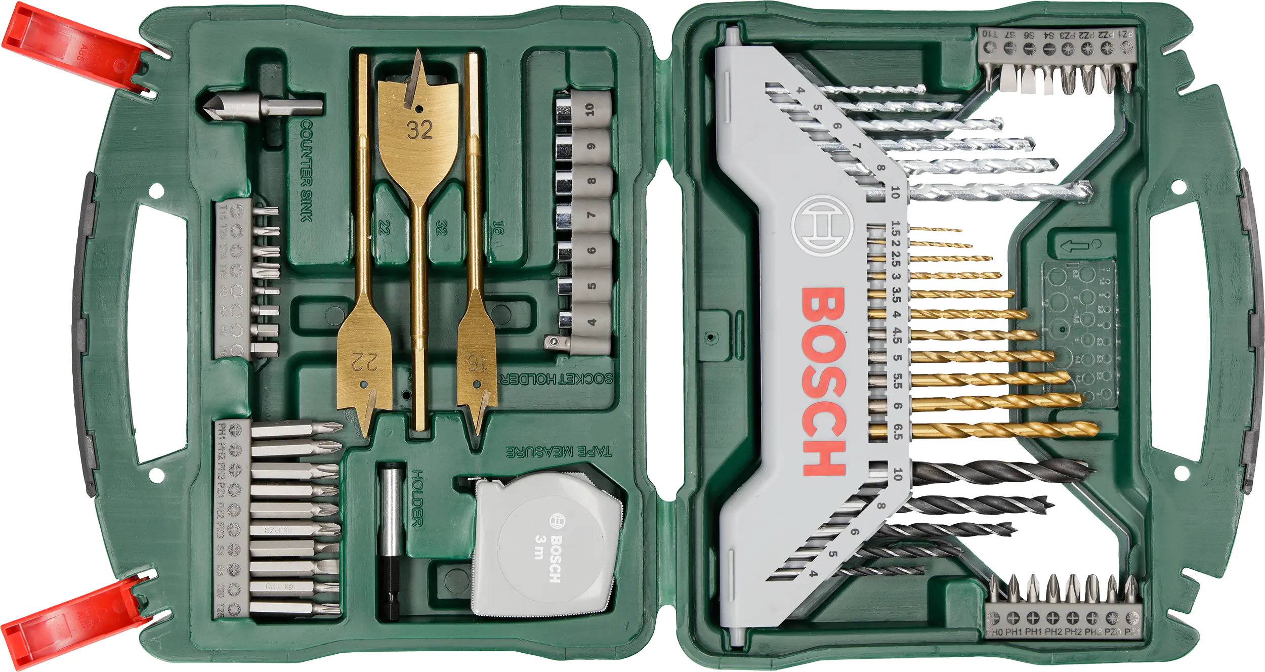 Bosch Bit-Bohrer-Set X-Line im Kunststoffkoffer 70-teilig Sechskant