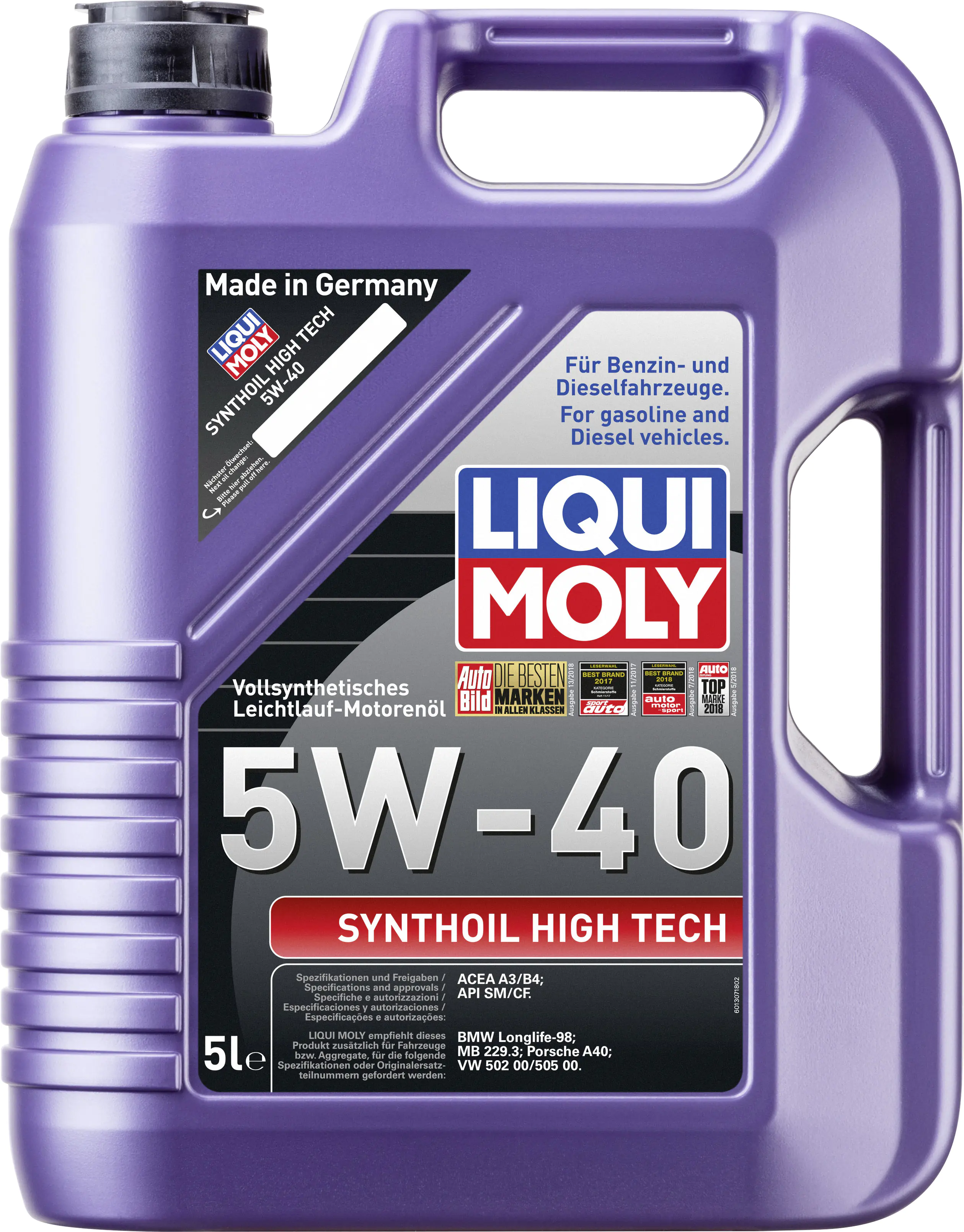 Liqui Moly Motoröl Synthoil High Tech 5W-40 5 L