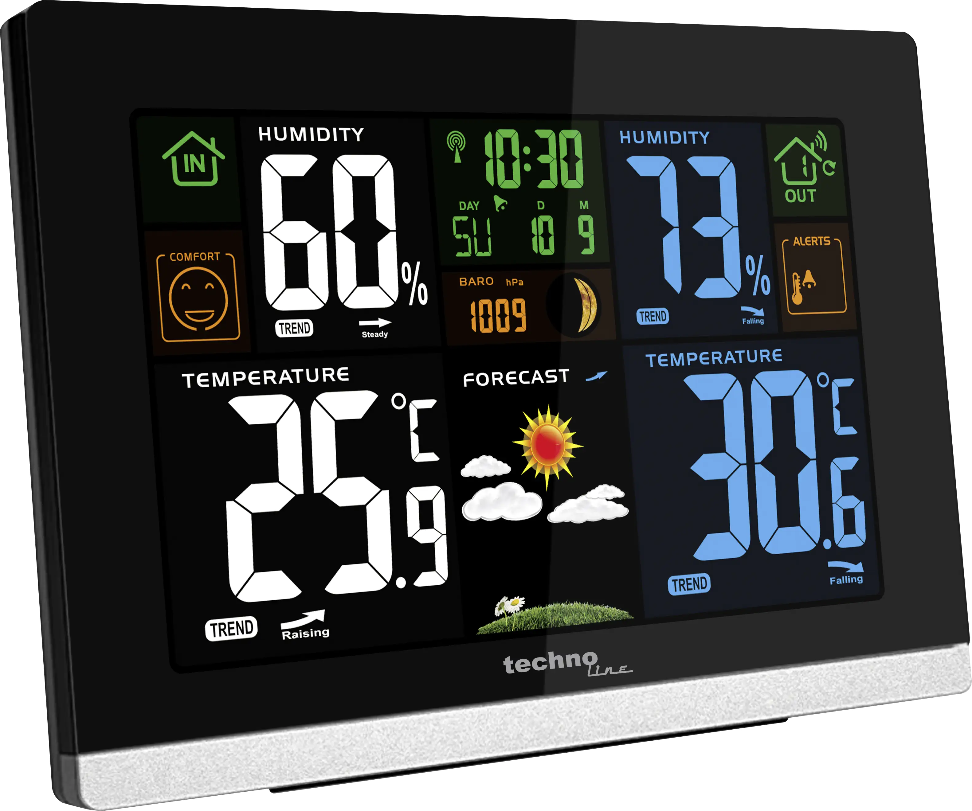 Technoline Wetterstation WS 6462 schwarz-silber