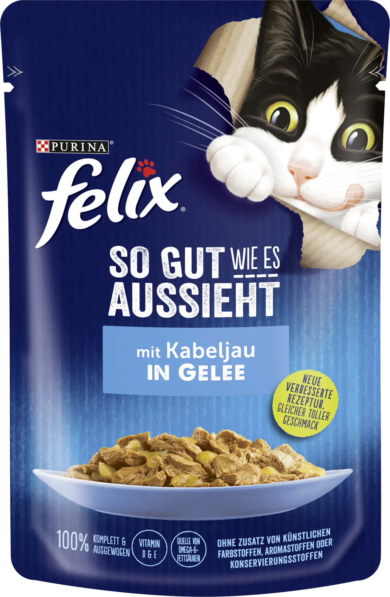 7613036894845 Felix So gut wie es aussieht in Gelee mit Kabeljau 85 g