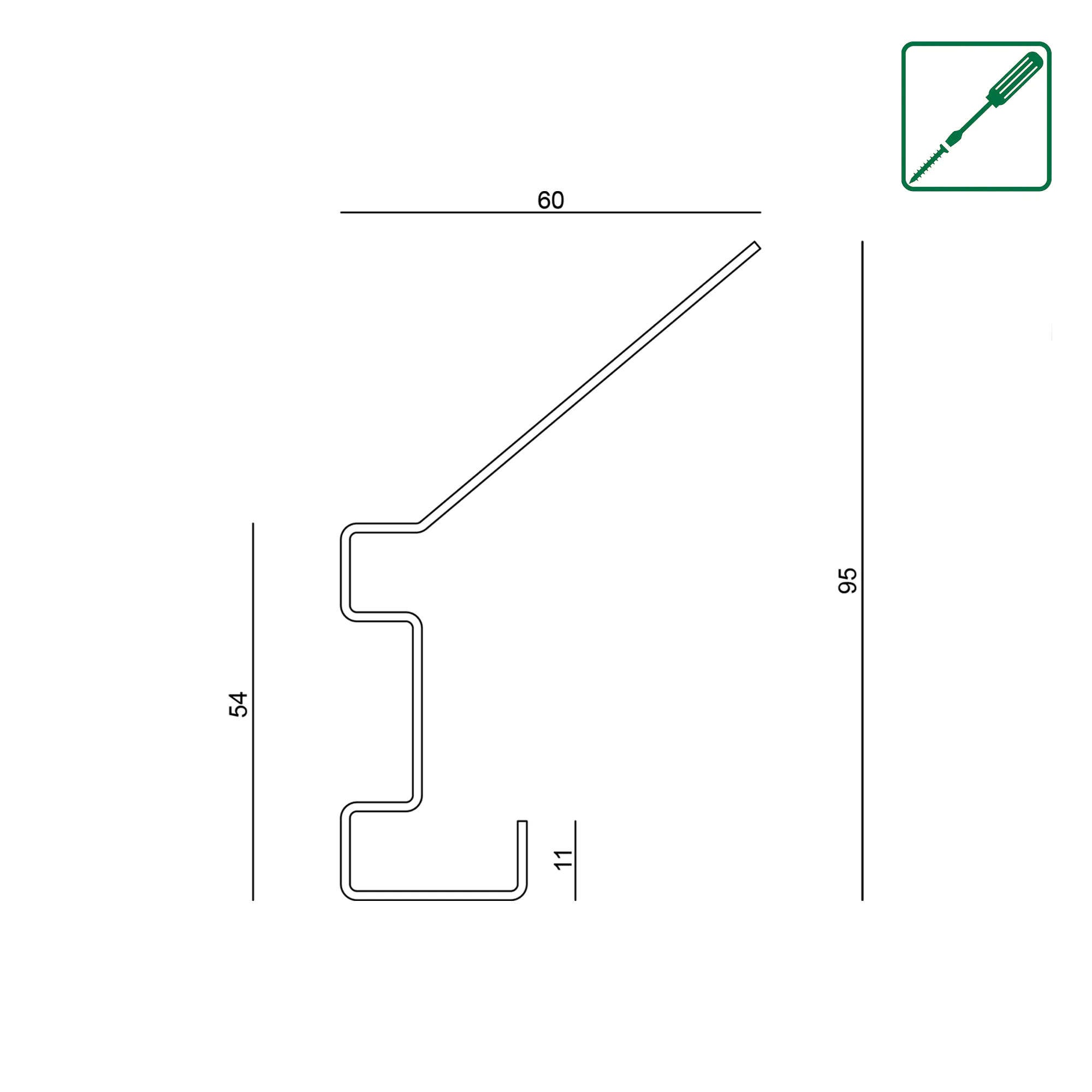 Neuhofer Garderobenhaken für Akustikpaneele 9,4 x 1,4 x 6 cm 2 Stück