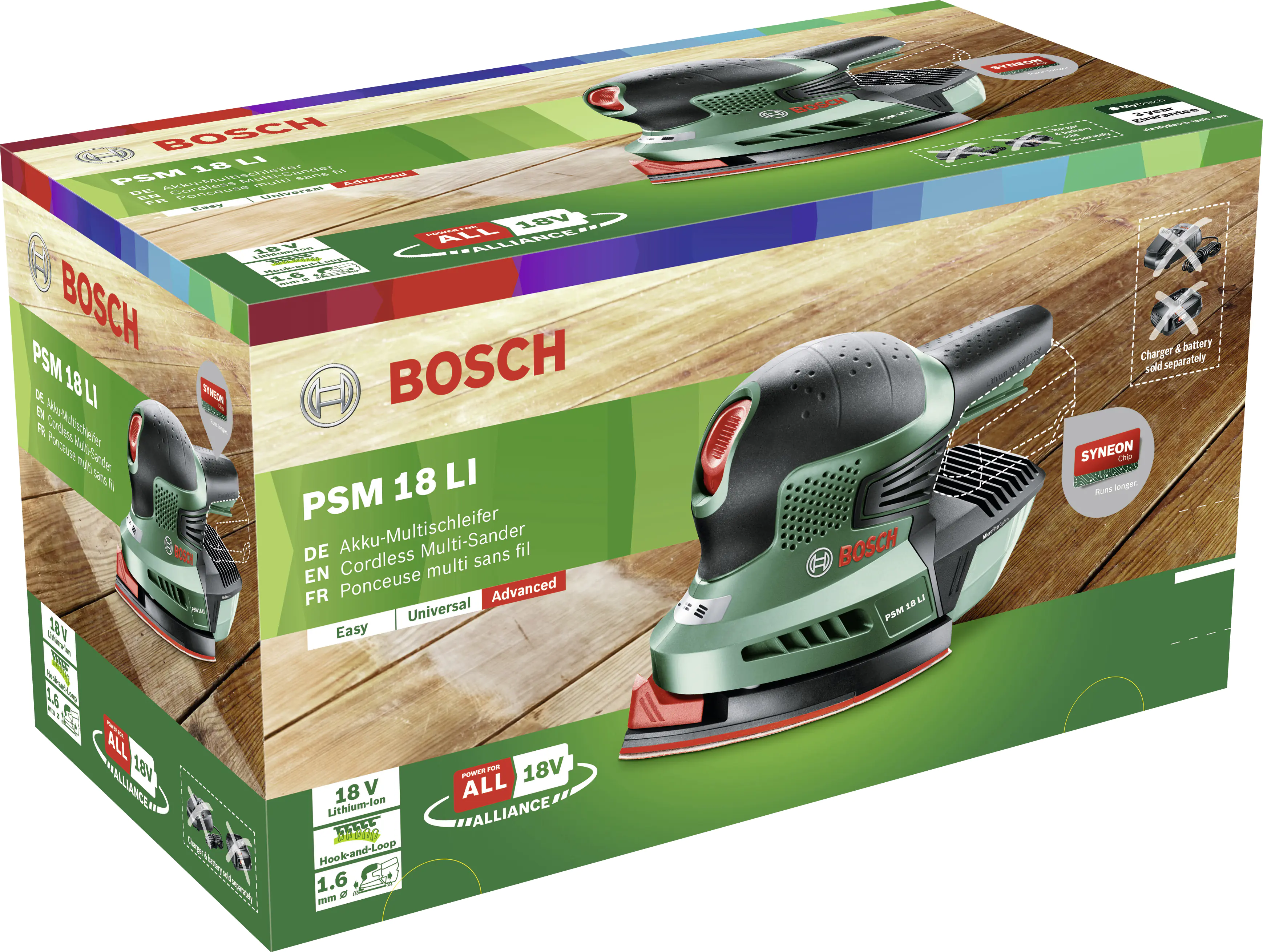 Bosch Dreieckschleifer PSM 18 LI 18 V Solo 104 cm² mit Zubehör Bosch Dreieckschleifer PSM 18 LI 18 V Solo 104 cm² mit Zubehör