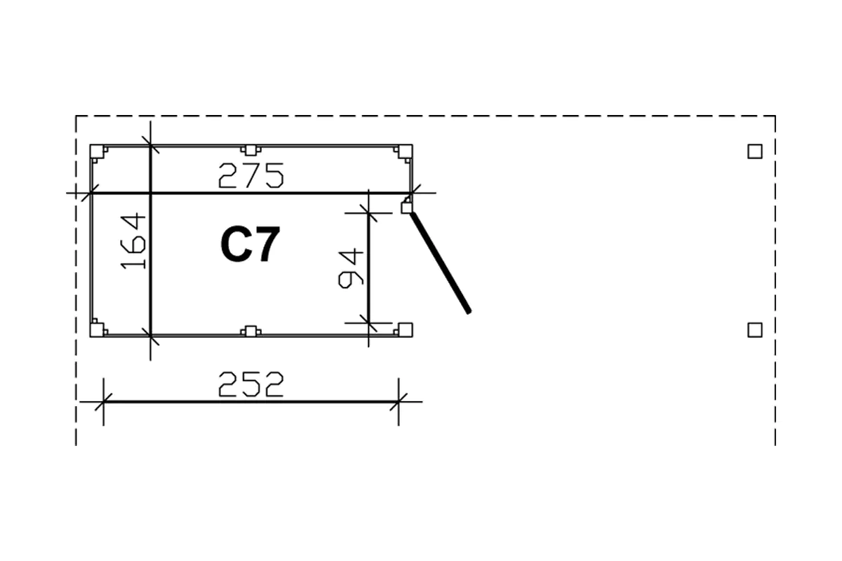 SKAN HOLZ Abstellraum C7 275x164cm, Profilschalung, grün imprägniert