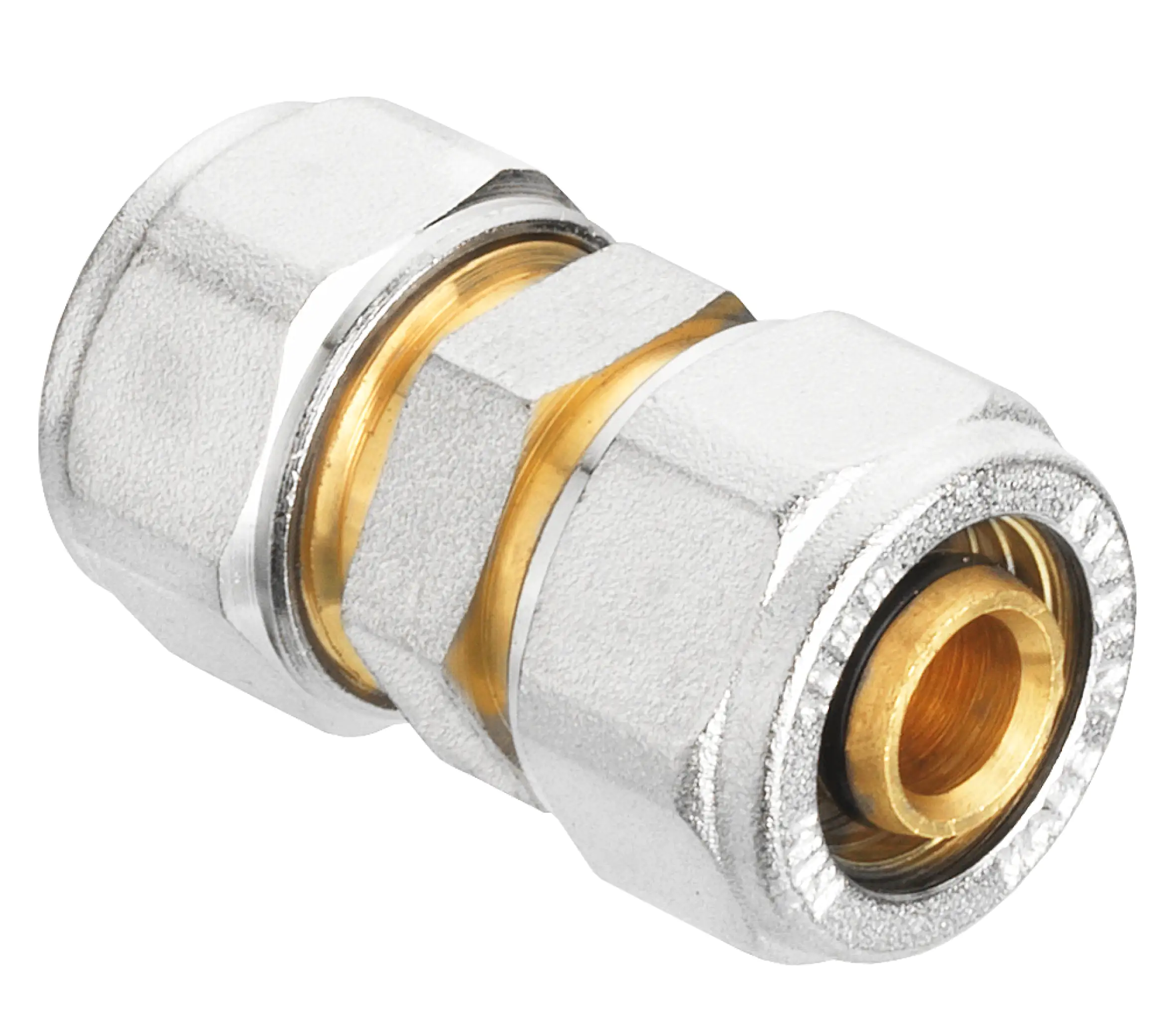 Cornat Schraub-Kupplung komplett ø 16 mm Messing vernickelt 5er-Pack