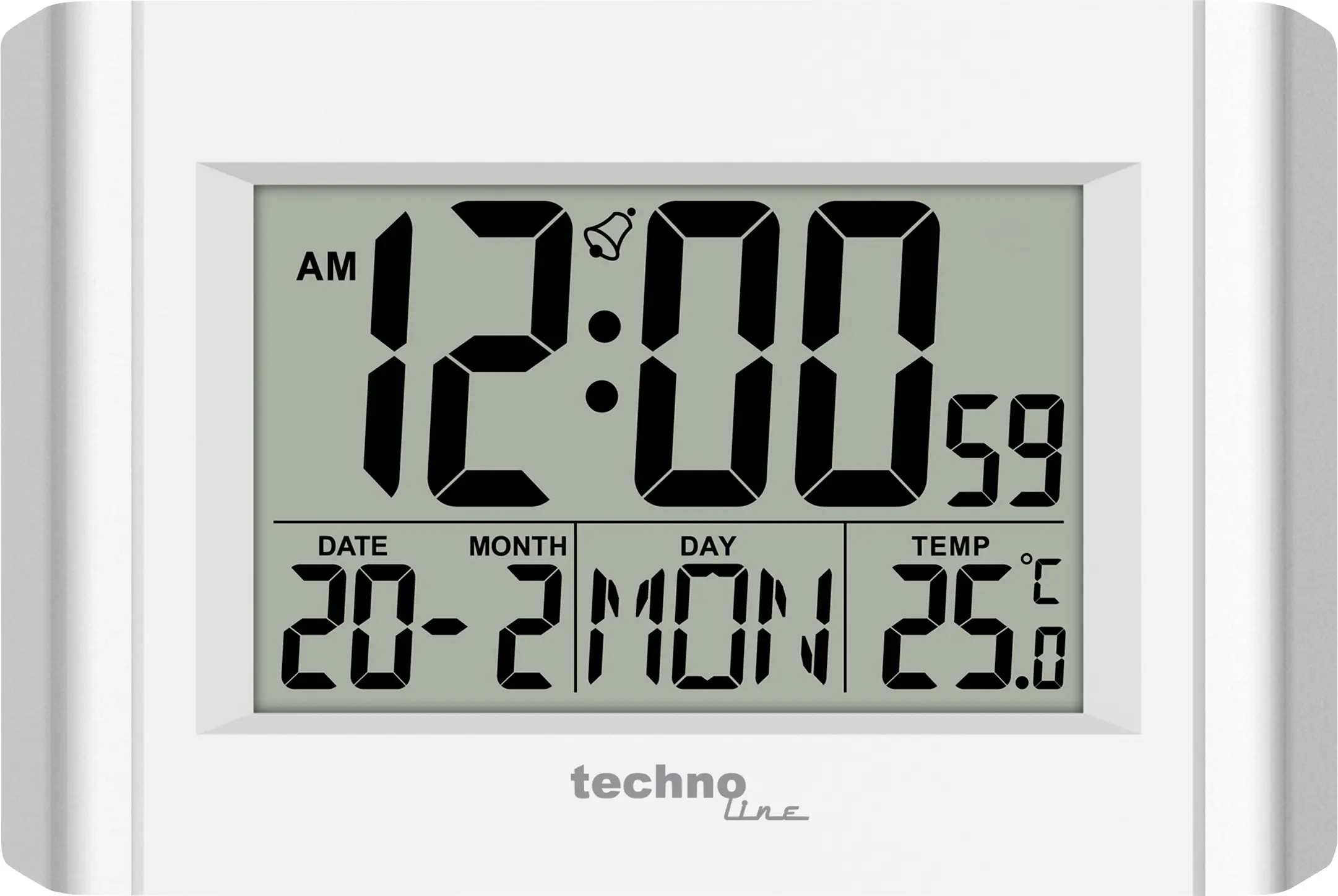 Technoline Quarzwanduhr WS 8002 digital, weiß