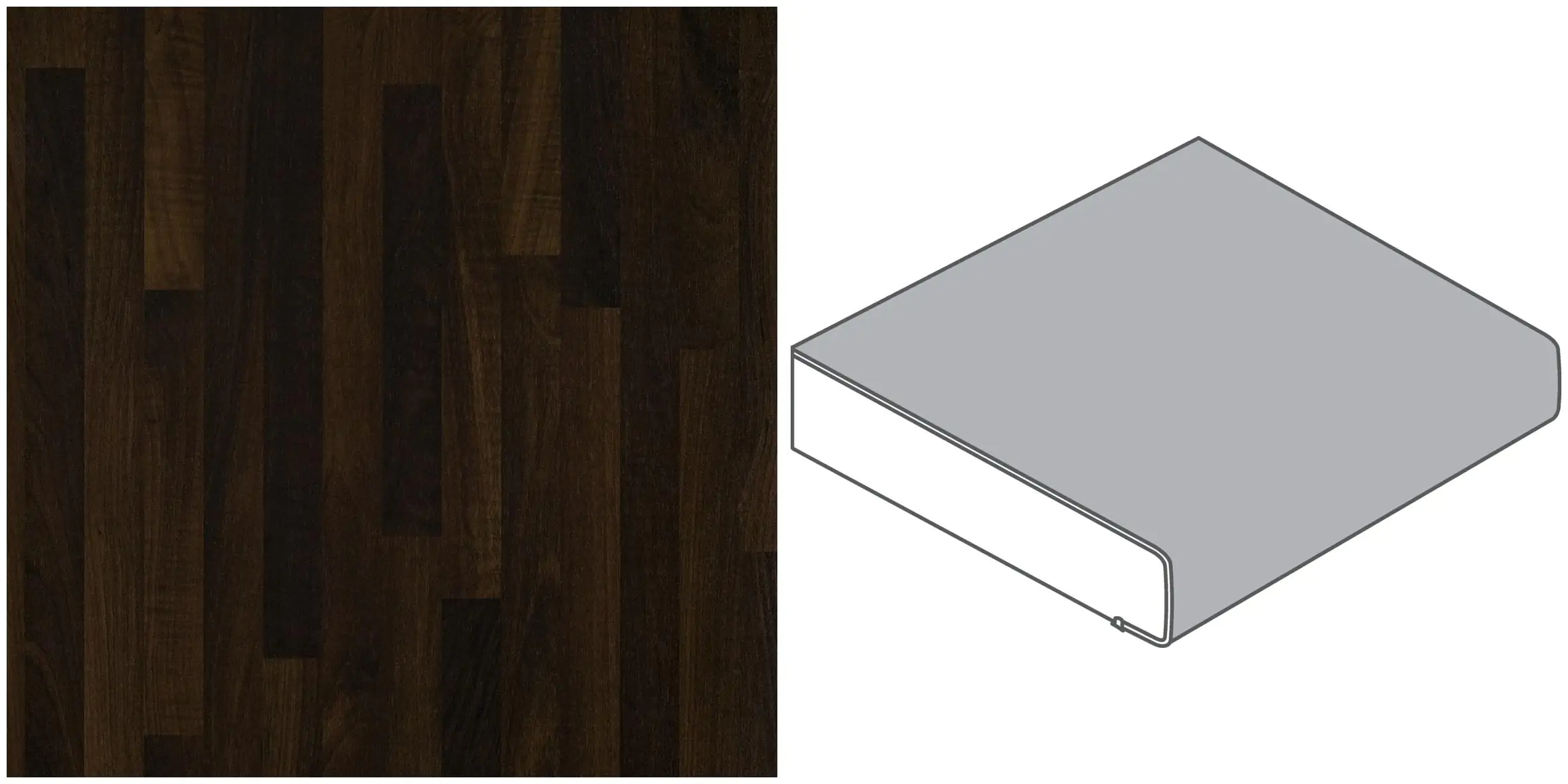 GetaElements Arbeitsplatte 410 x 60 cm, 39 mm Dekor Butcherblock Noce GetaElements Arbeitsplatte 410 x 60 cm, 39 mm Dekor Butcherblock Noce