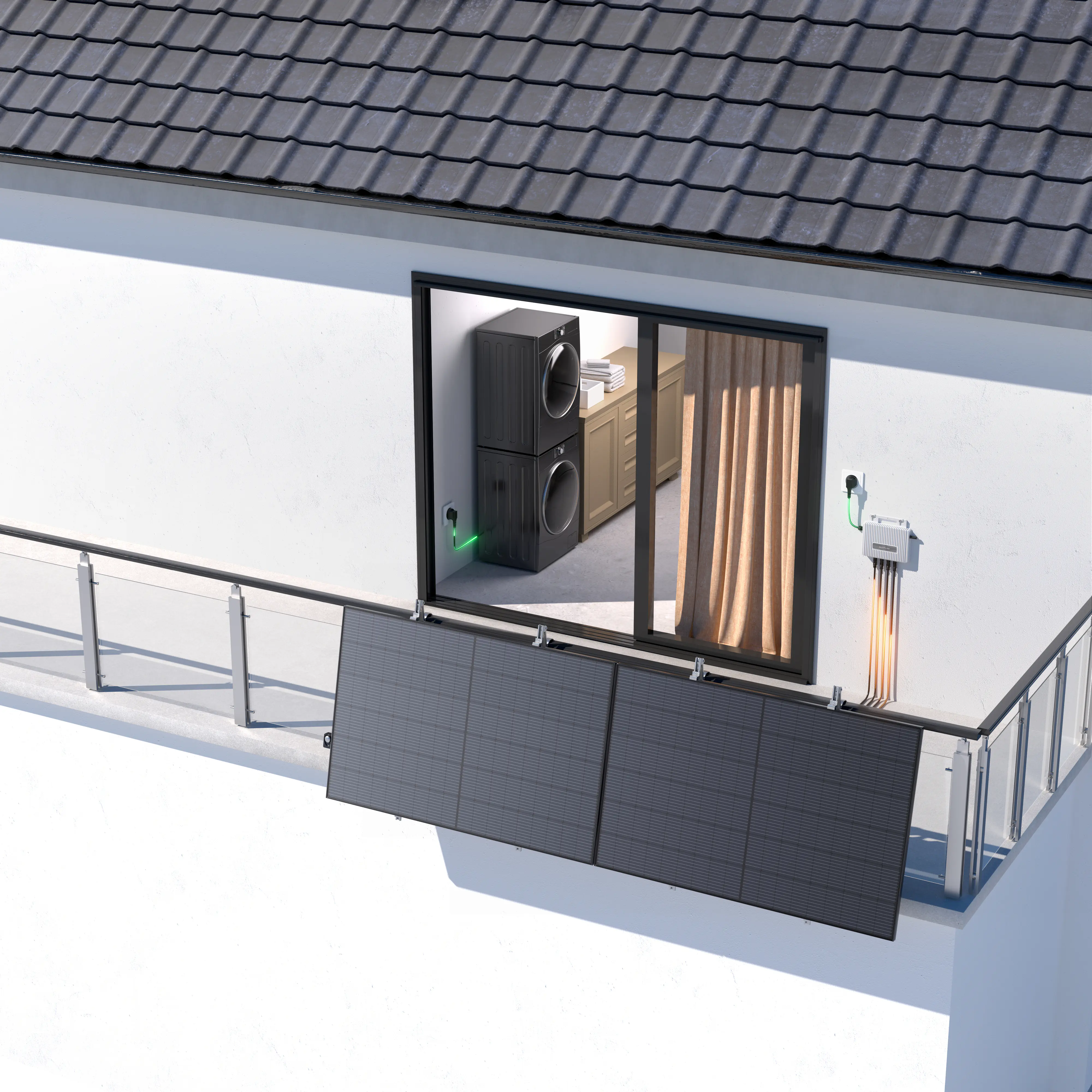 Vale Balkonkraftwerk 860 WP 2x430WP bifazial 800 W Ecoflow Wechselrichter Vale Balkonkraftwerk 860 WP 2x430WP bifazial 800 W Ecoflow Wechselrichter
