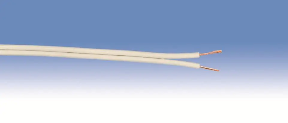 Zwillingsleitung isolierte Litze 2 x 0,75 - 5 Meter braun