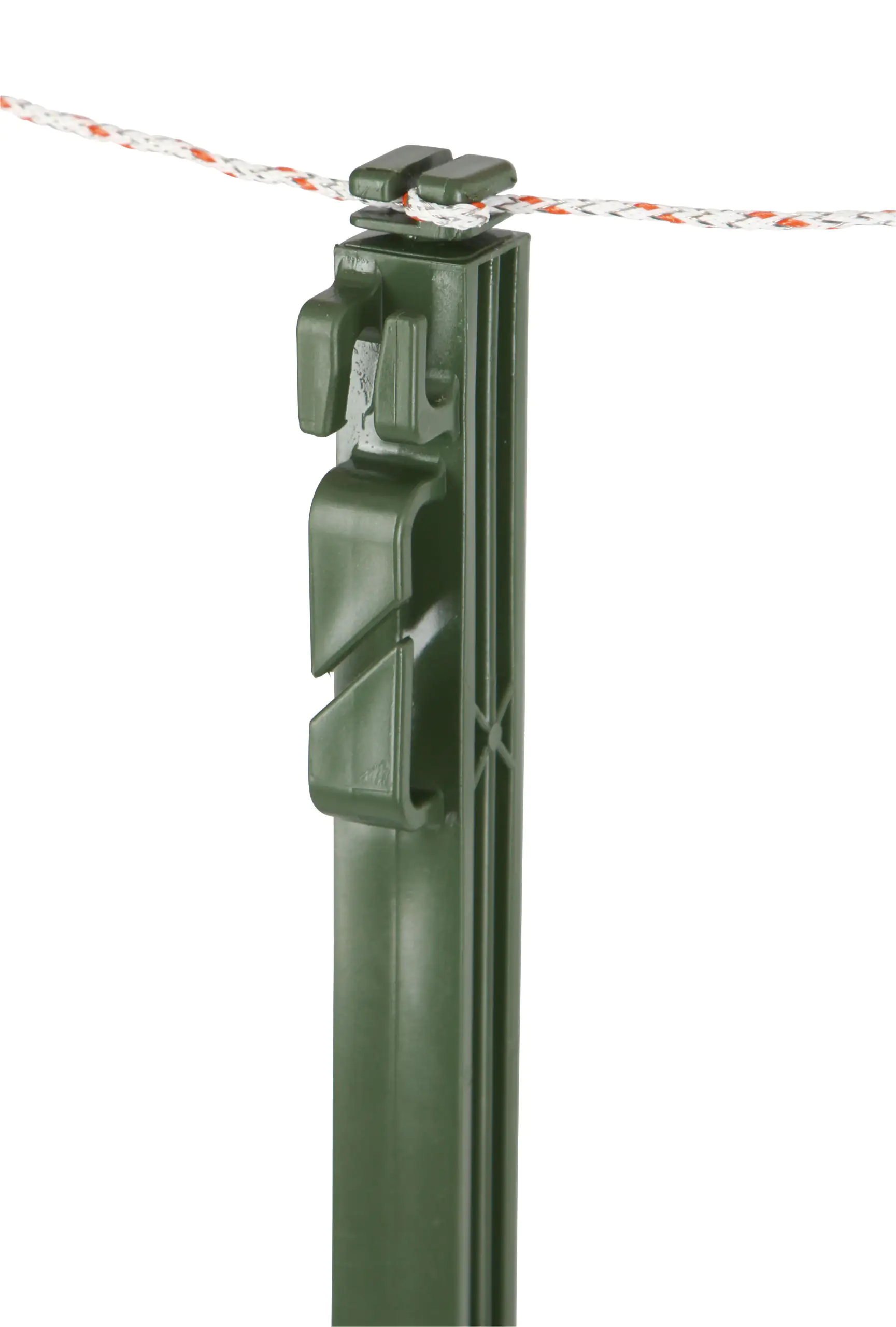 Kerbl Vollkunststoffpfahl mit Steigbügeltritt 114 cm grün 5 Stück